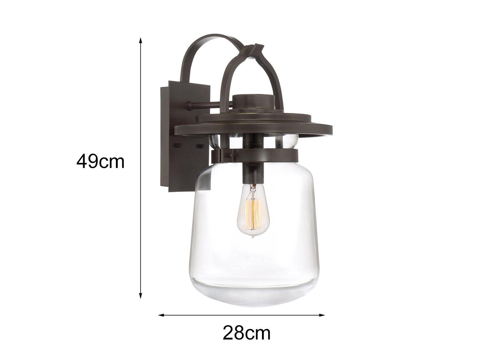 meineWunschleuchte LED Außen-Wandleuchte, LED wechselbar, Fassadenbeleuchtung 49cm Gartenleuchten Hauswand Außenlicht Strom Höhe warmweiß