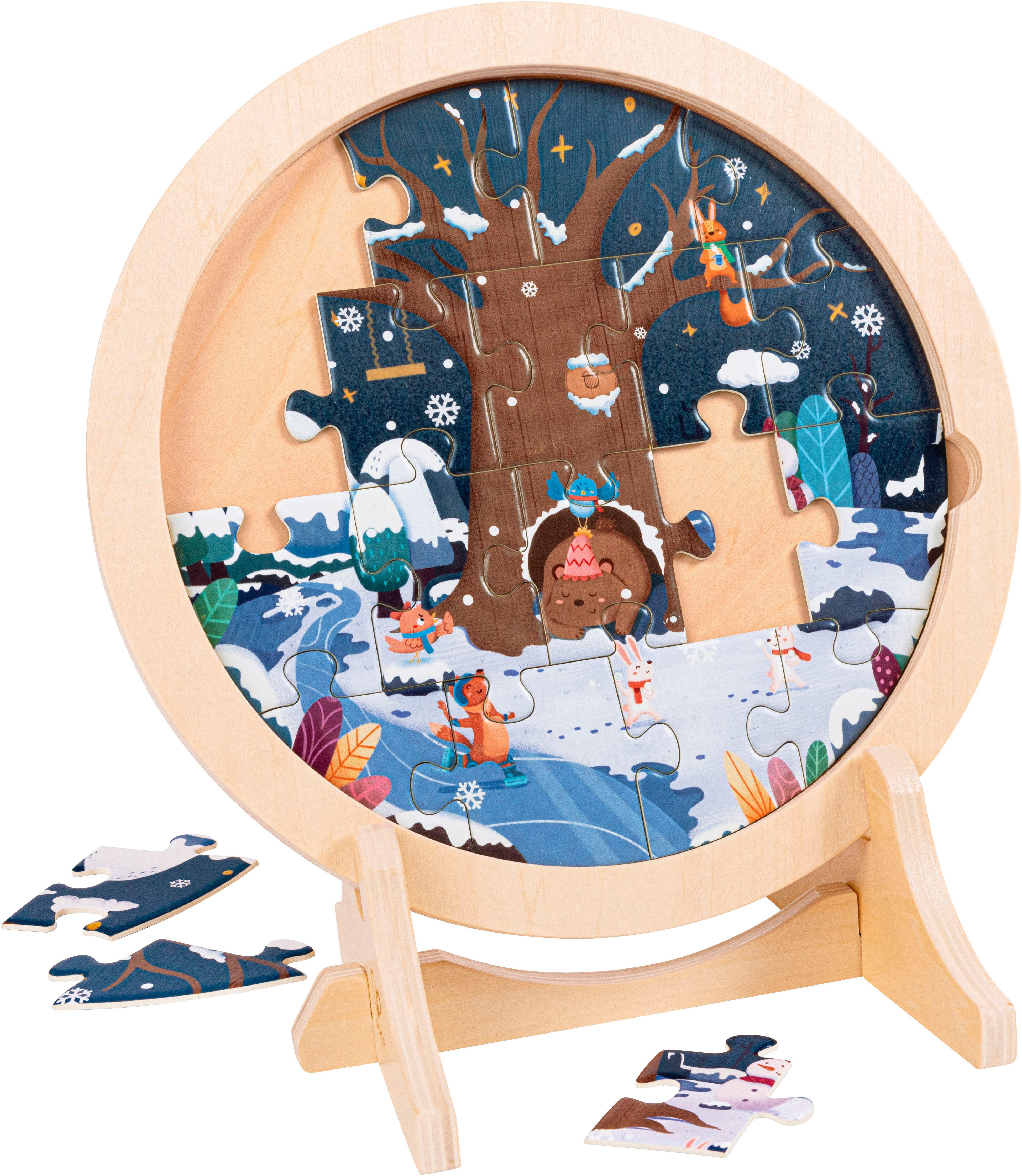 Hape Puzzle 4-Jahreszeiten-Lagenpuzzle, 56 Puzzleteile, leuchtet im Dunkeln günstig online kaufen