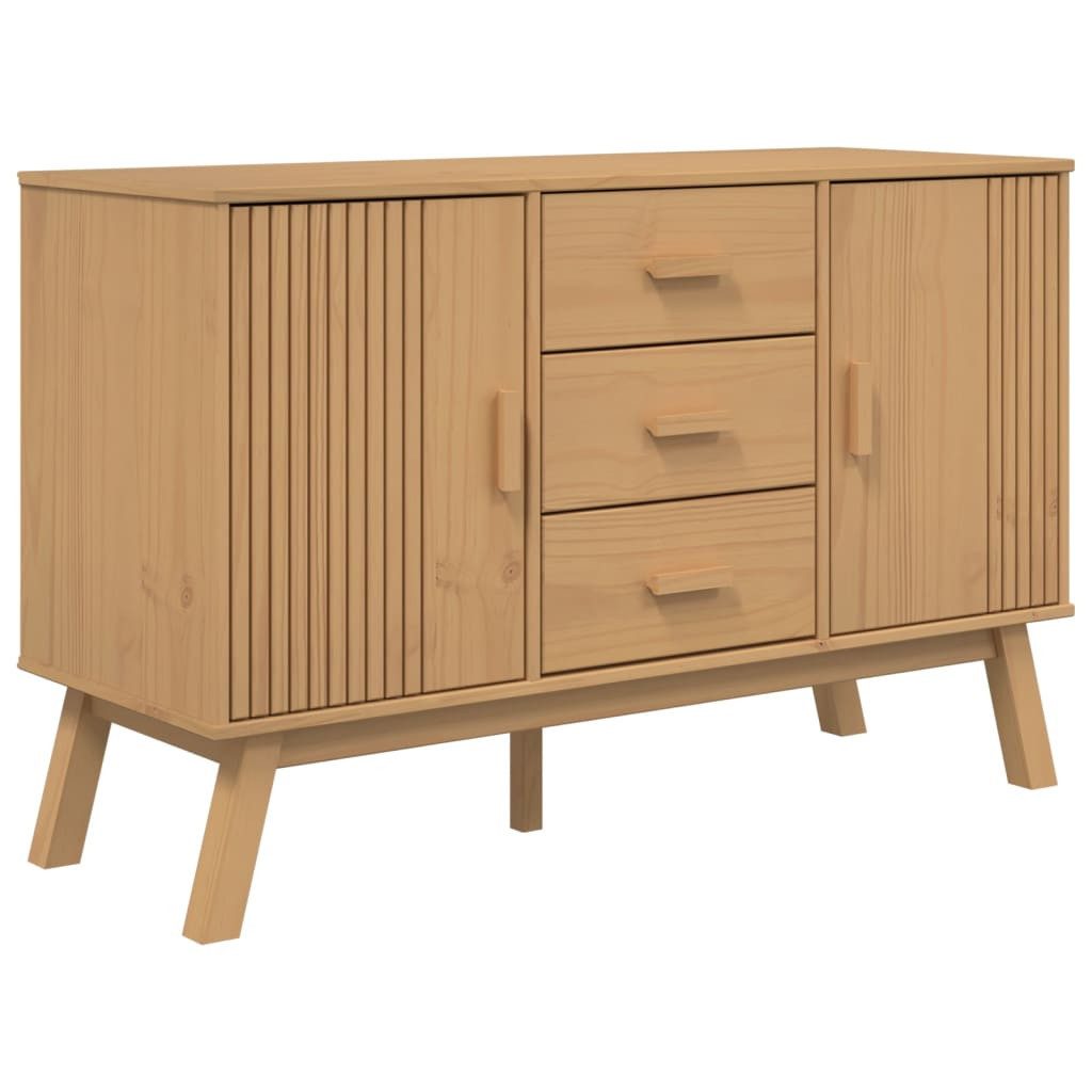 vidaXL Sideboard Sideboard OLDEN Braun 114x43x73,5 cm Massivholz Kiefer (1 St)