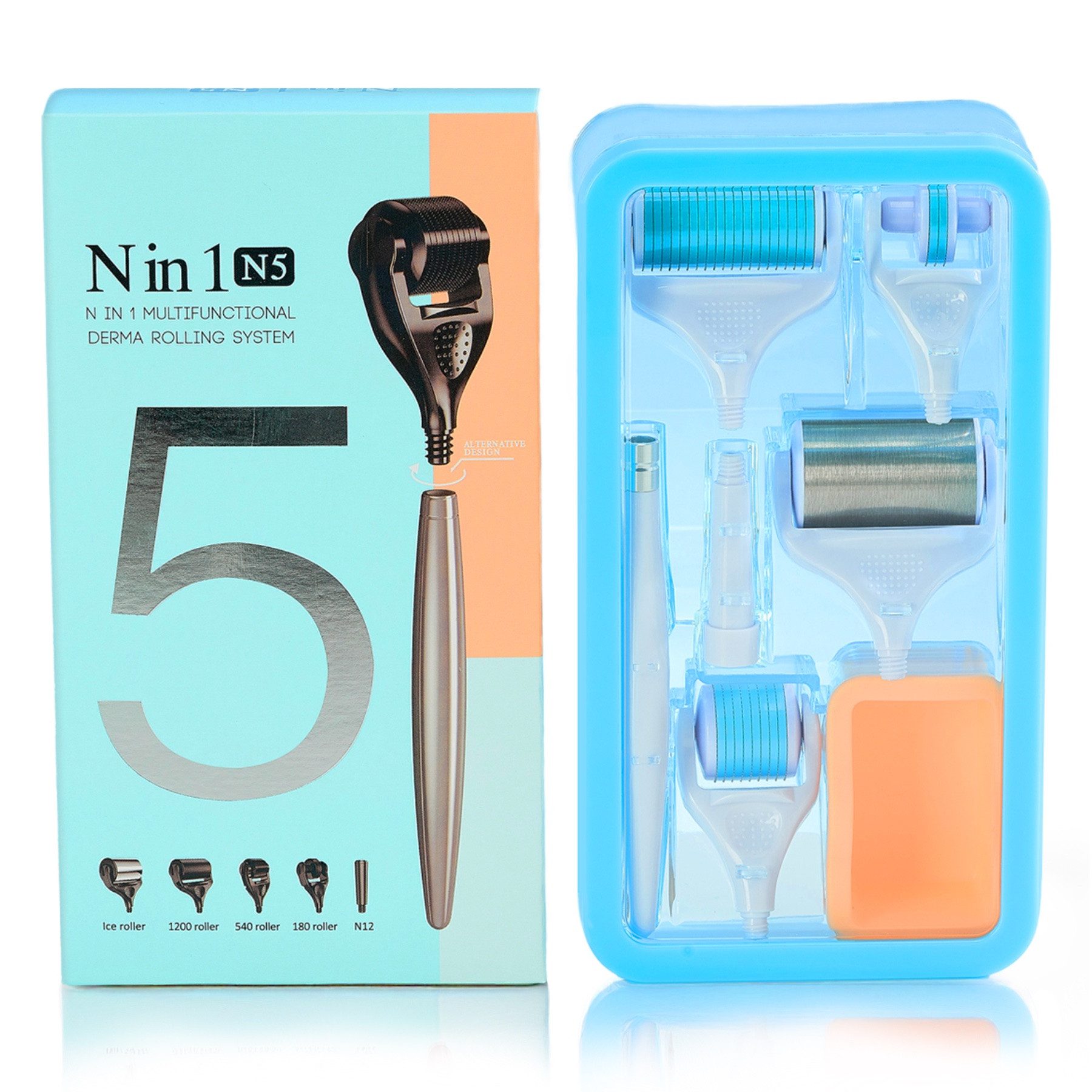 Dermaroller Derma Roller Microneedling Haarwachstum Gesichtspflege 5 in 1 Set