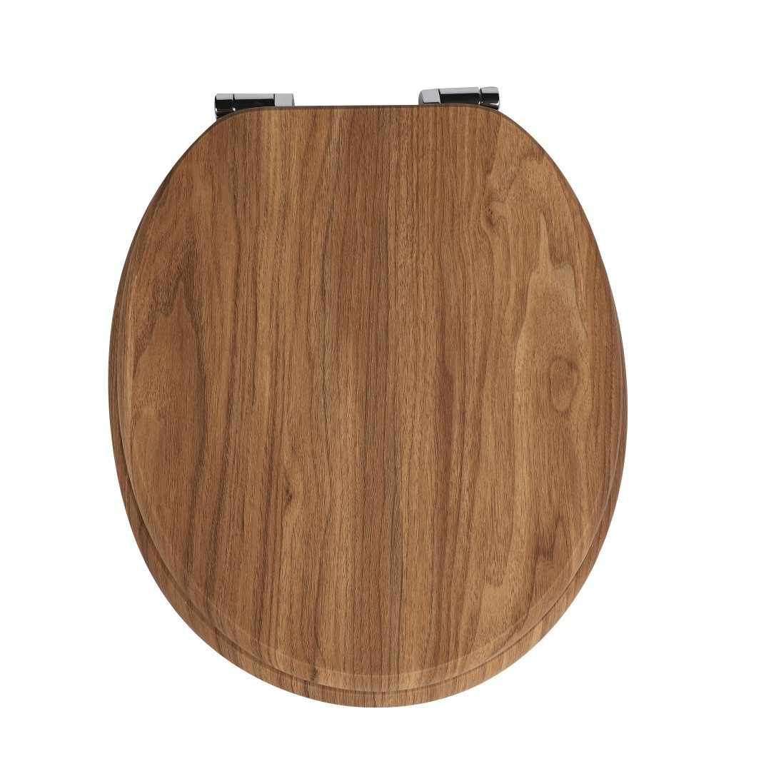 kowdom WC-Sitz WC-Sitz MDF Soft-Close, verstellbare Scharniere, Holzoptik (WC-Sitz, Einzelstück mit Montageset), WC-Sitz, MDF, Soft-Close, Holzoptik, 190 kg Belastbarkeit
