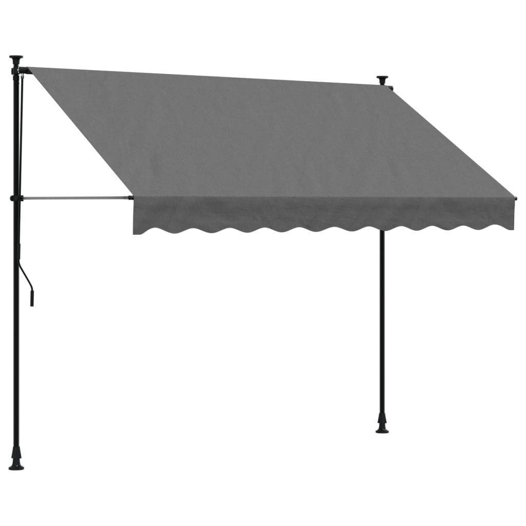 Markise Markise Terrassendach Einziehbar Anthrazit 250x150 cm Stoff und Stahl