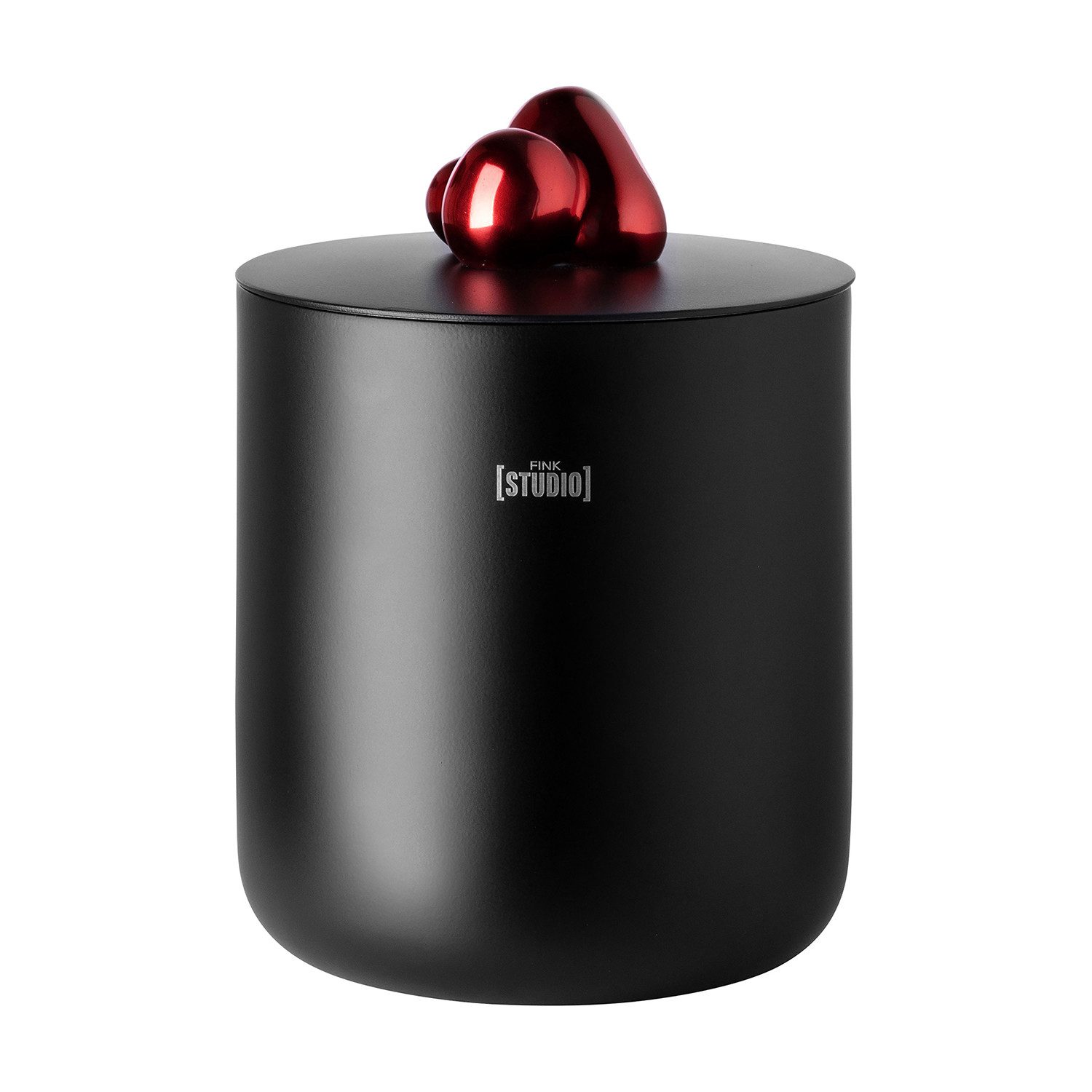Fink Studio Eiseimer POP ART Eiswürfeleimer - rot-schwarz - Edelstahl - H. 24cm x Ø 18,5cm, Eiseimer Kühler - Eisbehälter & Eiswürfelfass für Partys