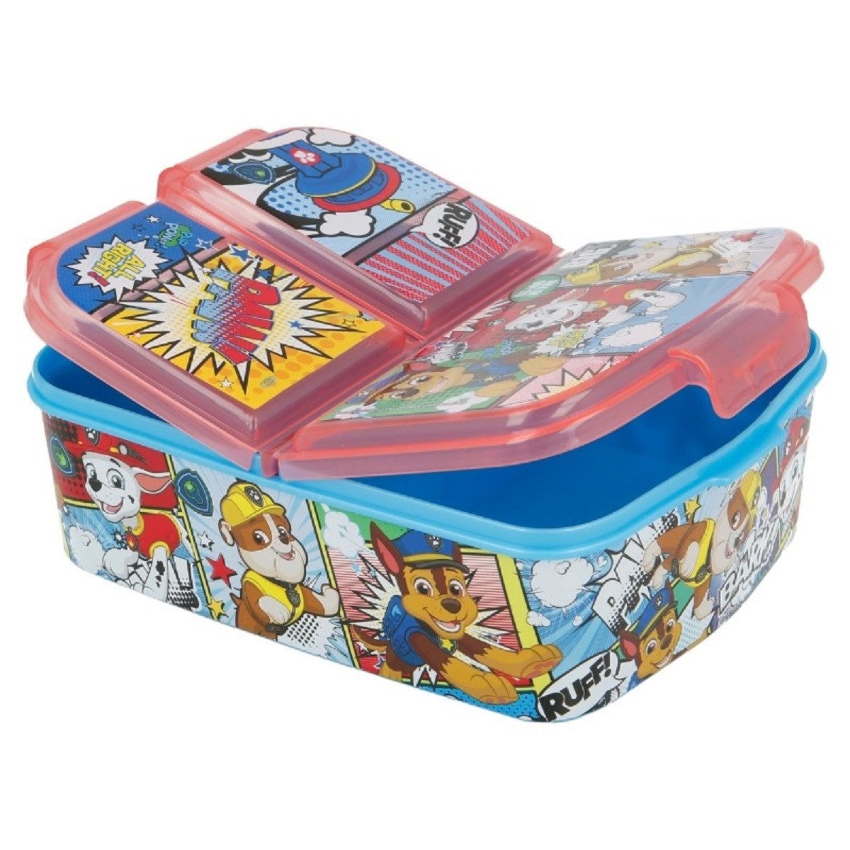 Stor Lunchbox Paw Patrol Kinder Brotdose – Lunchbox mit 3 Fächern & tollem Design, (Brotdose, 1x Deckel, 1x Dose), Brotzeitdose