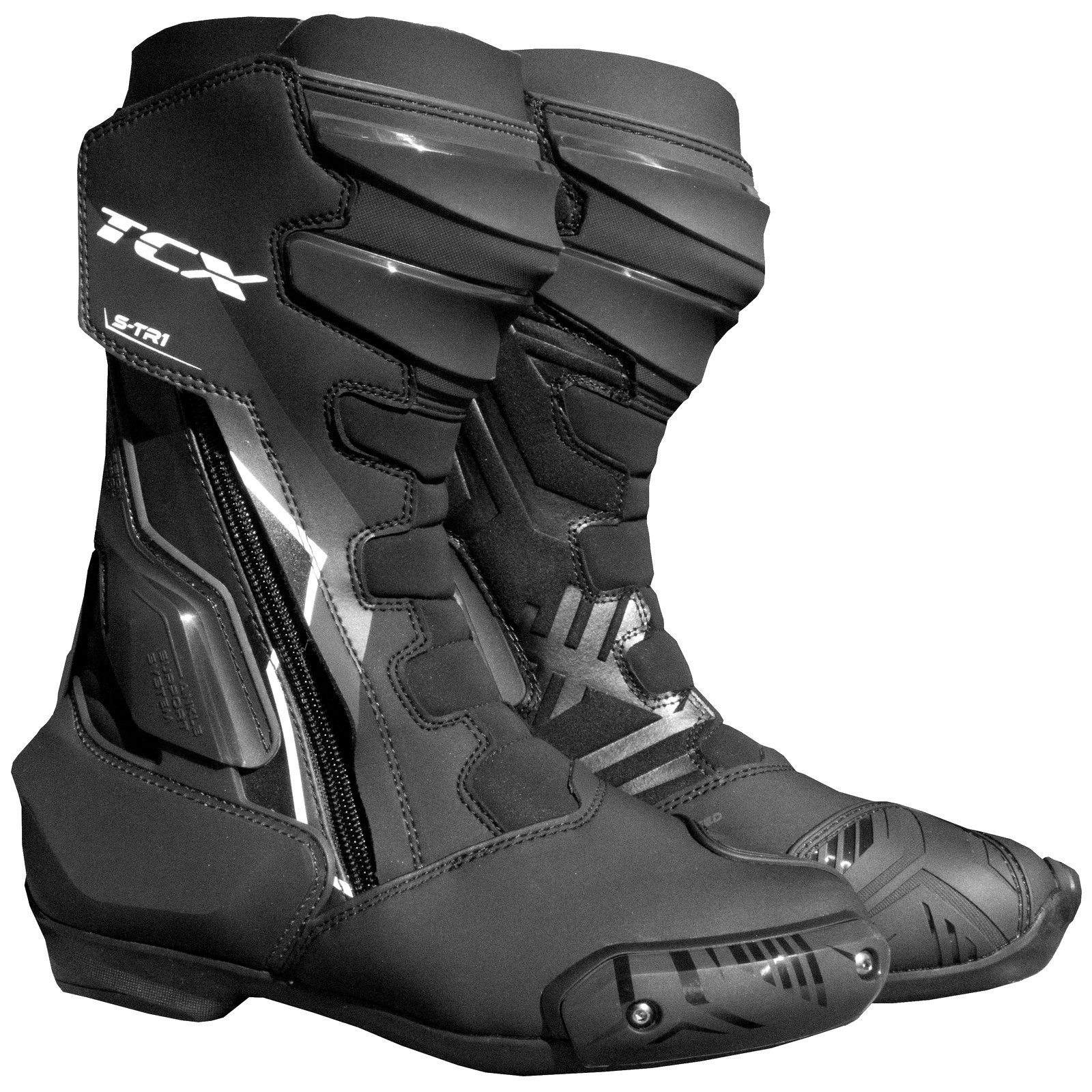 TCX TCX S-TR1 Motorradstiefel Damen schwarz / weiß 38 Motorradstiefel (Packung, Antistatische und Öl- und Benzinfeste Sohle)