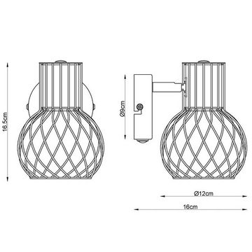 etc-shop Wandleuchte, Leuchtmittel nicht inklusive, Wandlampe Landhausstil Wandleuchte Holzlampe Gitter