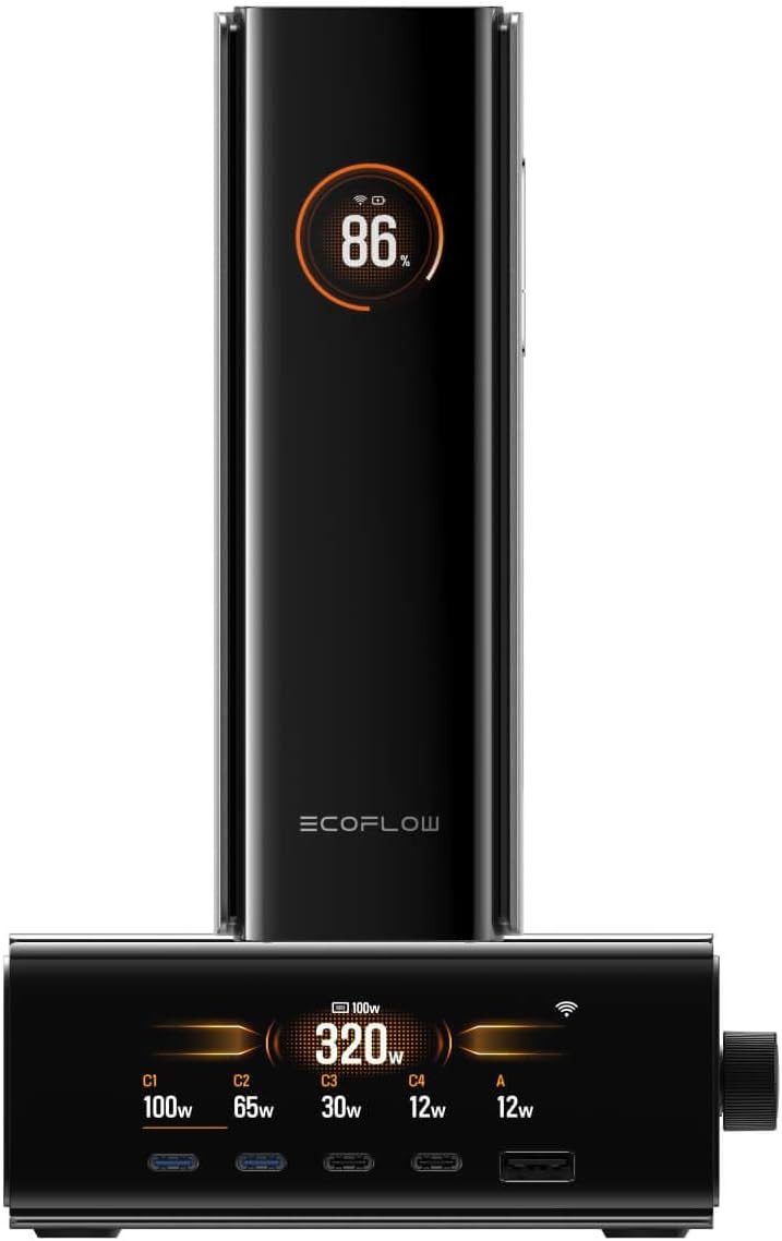 Ecoflow EcoFlow RAPID Pro Desktop-Ladegerät (320 W, 5 Anschüusse, GaN) USB-Ladegerät