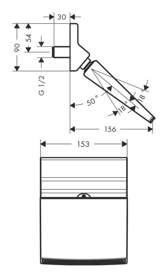Thumbnail - hansgrohe Kopfbrause Raindance Rainfall 150, 1jet RainFlow - Chrom