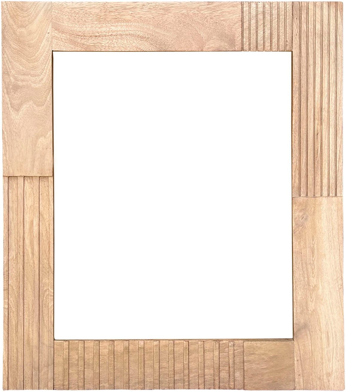SIT Wandspiegel Broome aus Mangoholz mit 10 cm Rahmen & Lamellendesign (1-St), Massiver Mangoholzrahmen mit natürlicher Maserung und Lamellenoptik