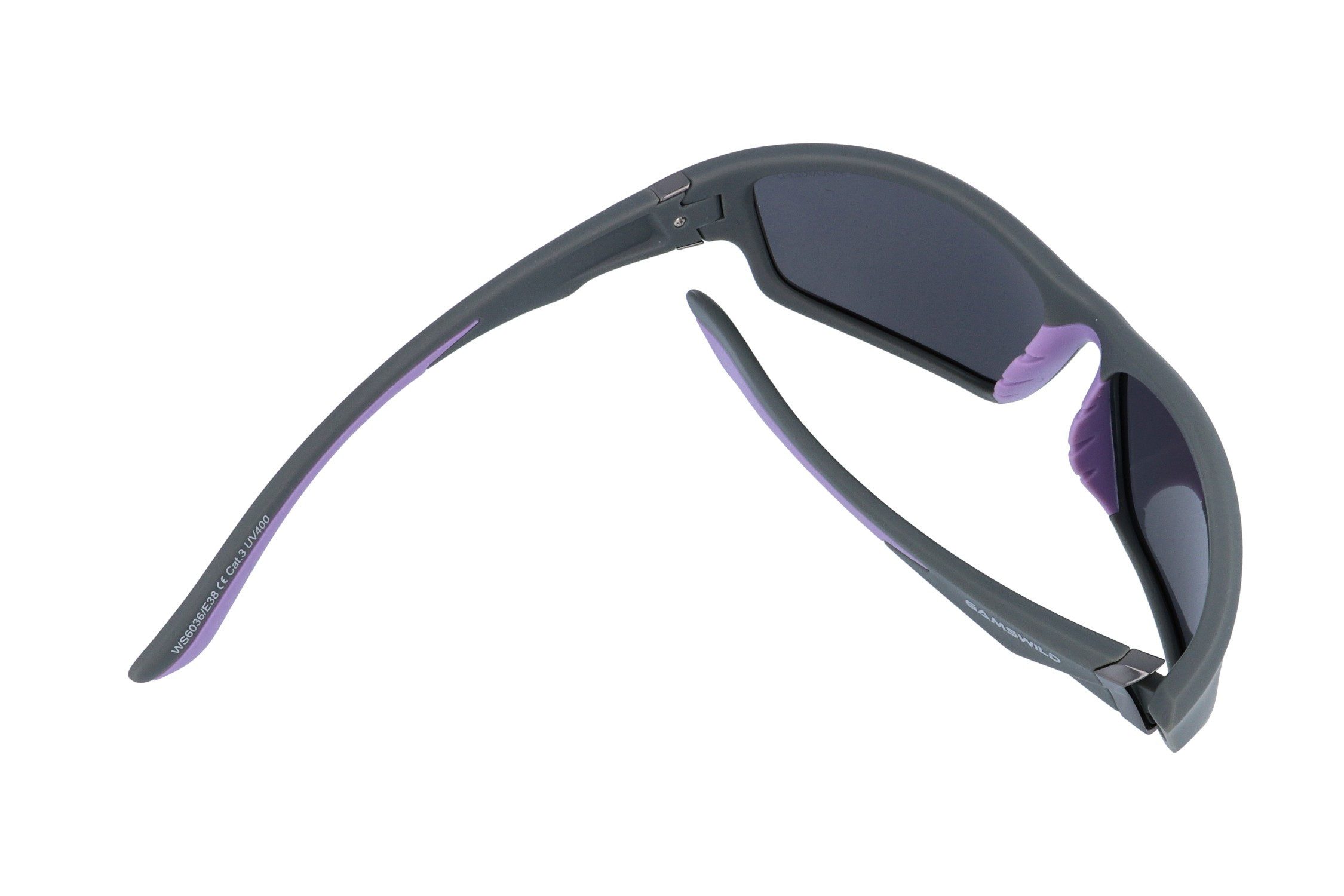 Gamswild Sportbrille UV400 Sportbrille Sonnenbrille Fahrradbrille Skibrille polarisierte, Gläser Damen Herren Modell WS6036 in blau, lila, grün