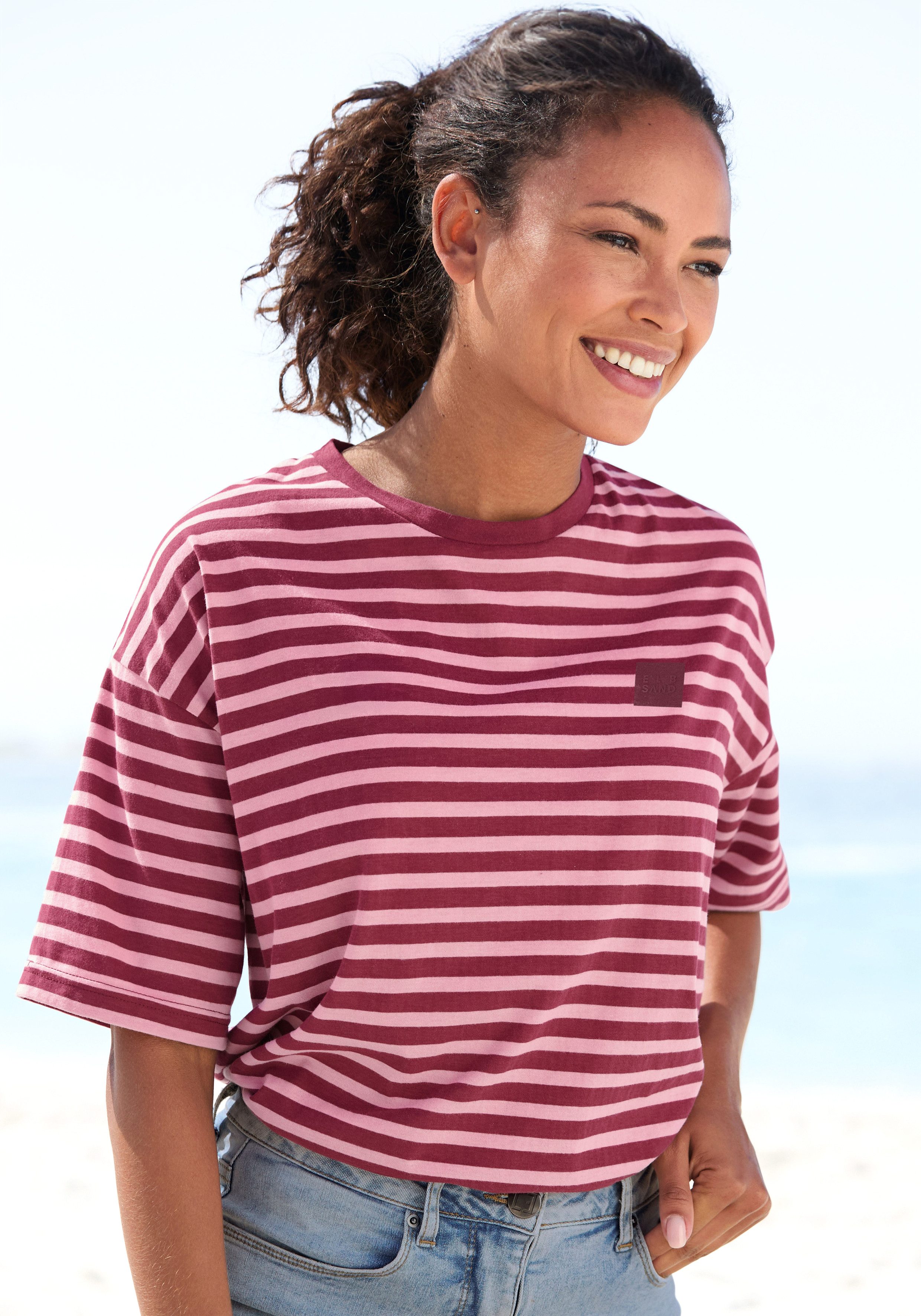 Elbsand T-Shirt mit halblangen Ärmeln uns Streifenoptik