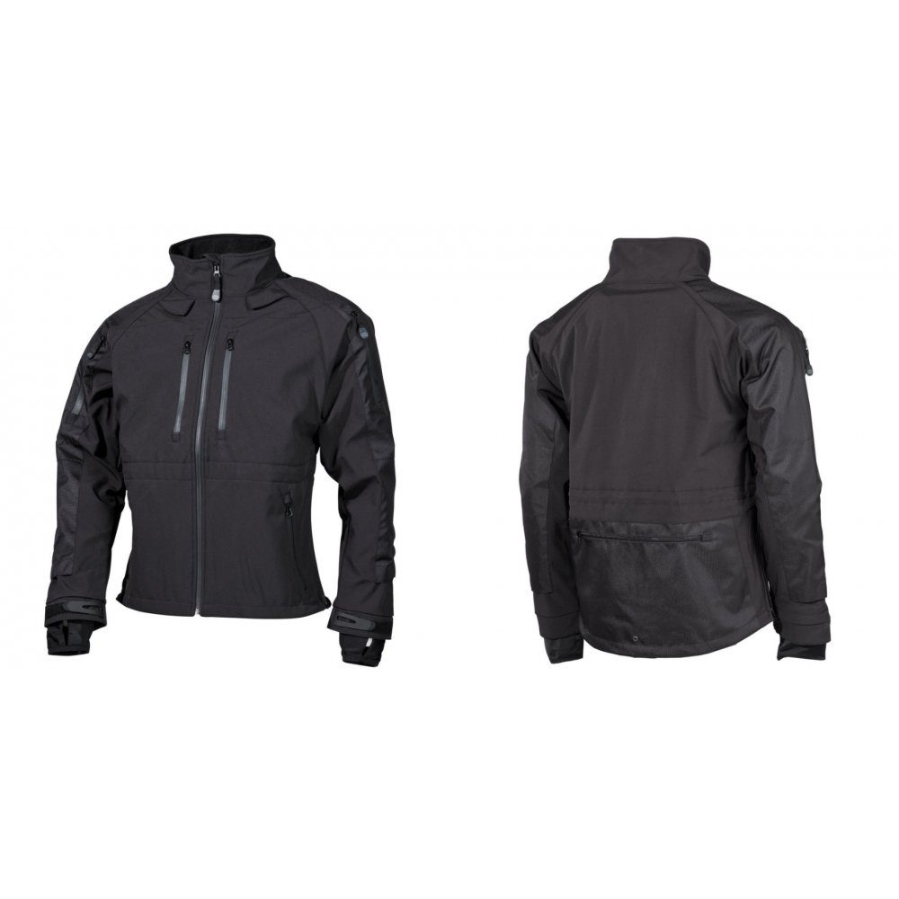 MFH Softshelljacke Soft Shell Jacke, "Protect", schwarz - L Windfang am Ärmelsaum mit Daumenloch