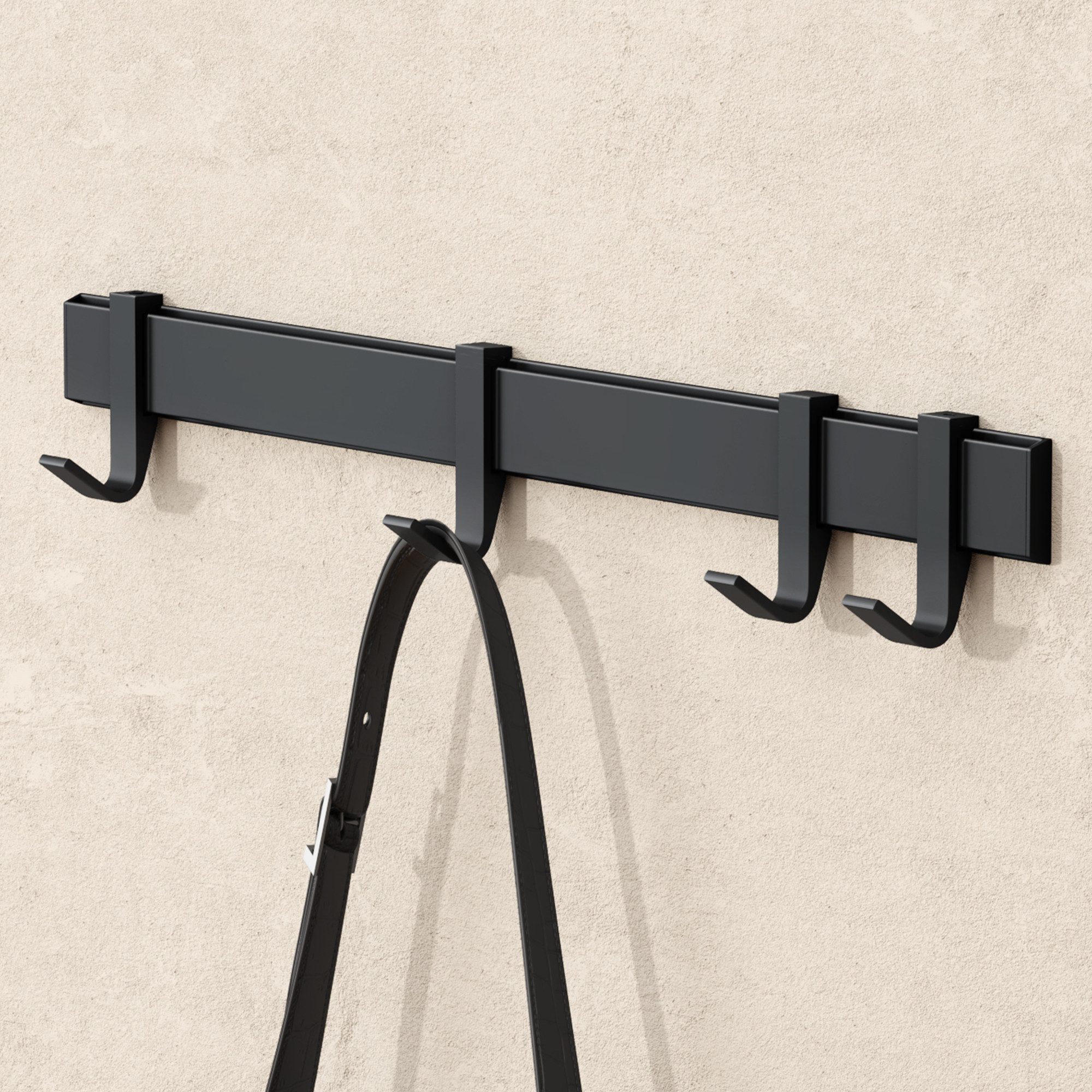 doporro Garderobenleiste Kleiderhaken 4/6/8 Verschiebbare Alu-Wandhaken selbstklebend Stalo-12 (4 St), 4 Verschiebbare Wandhaken aus Alu
