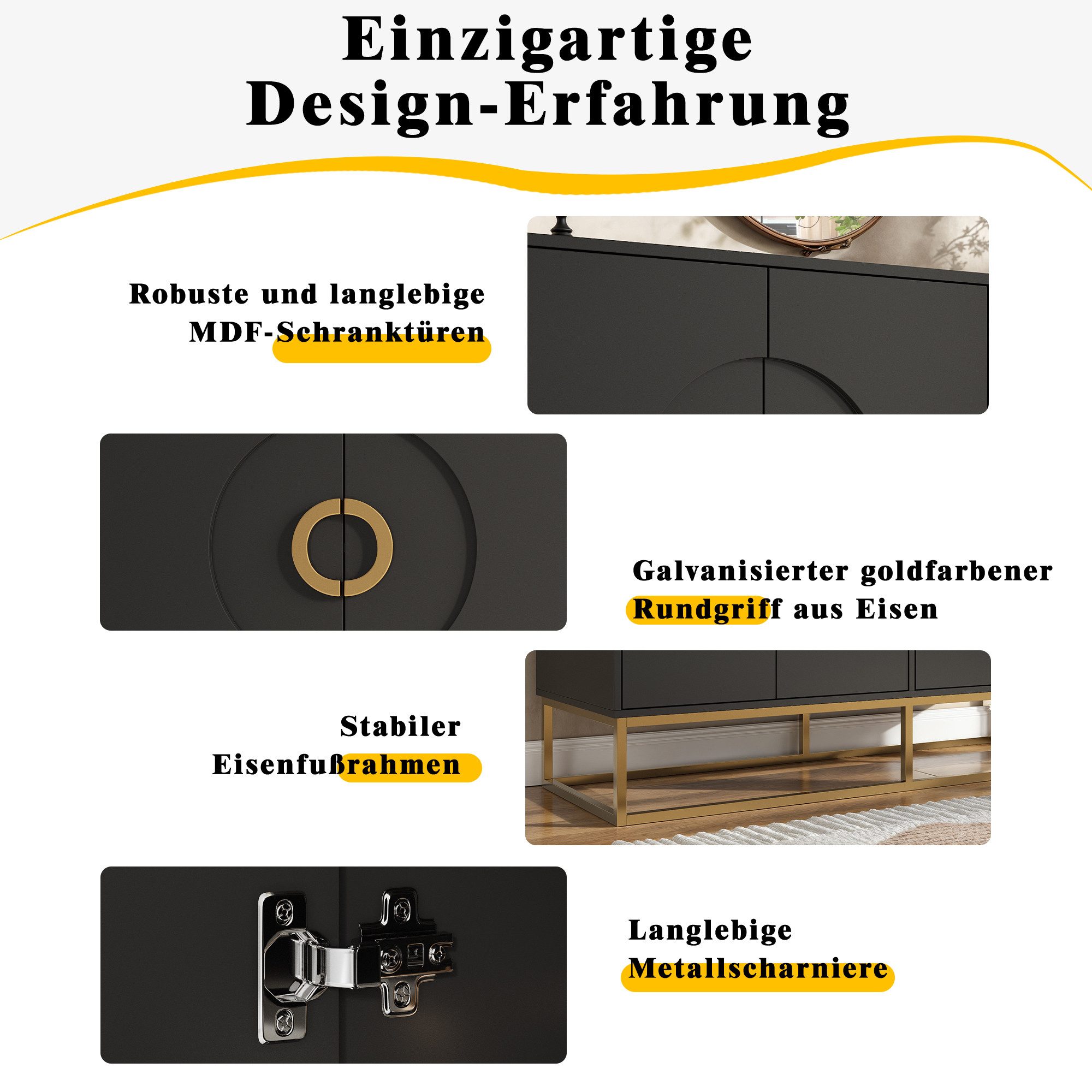i@home Sideboard Esszimmerschrank mit 4 Türen, günstig online kaufen