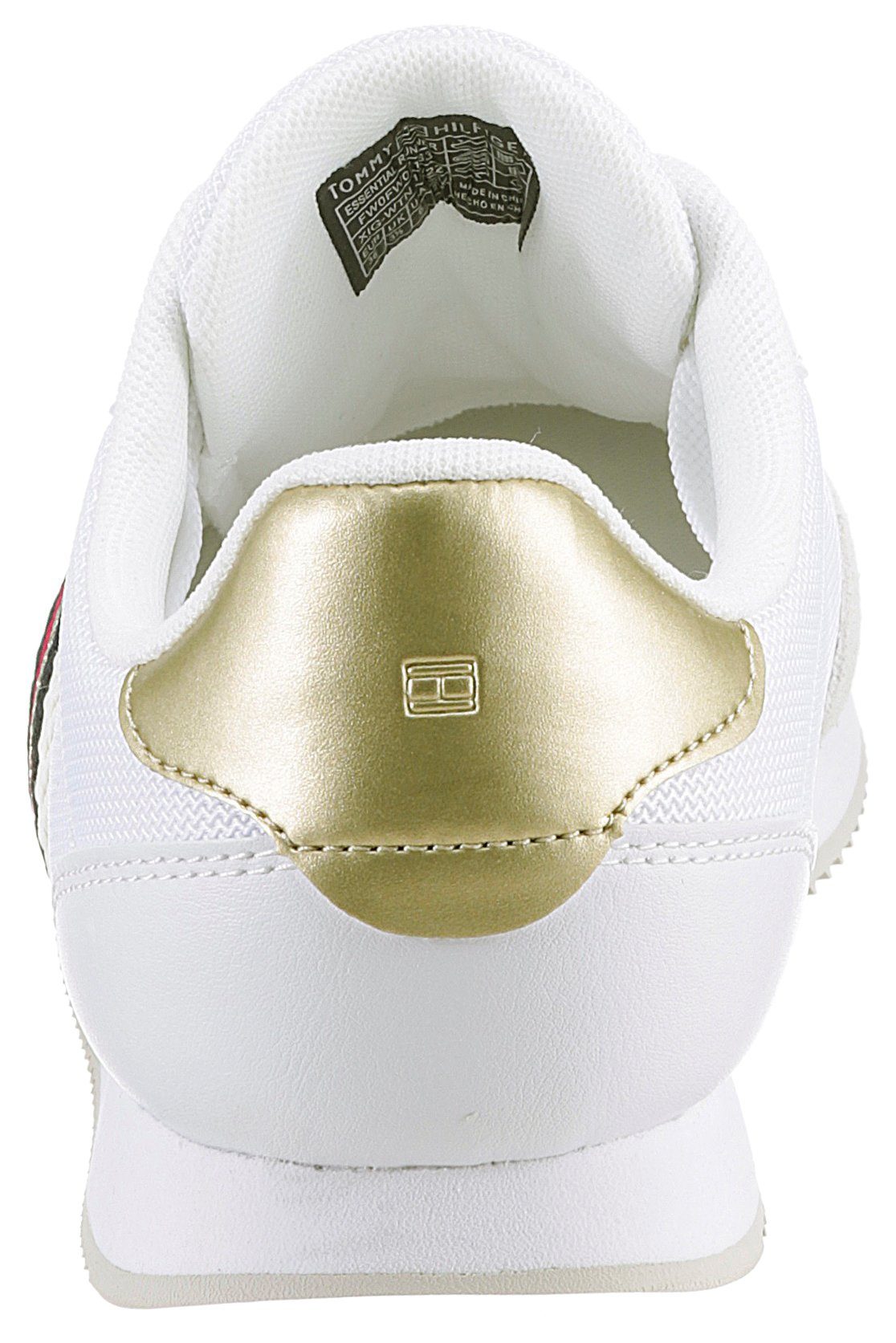 Streifen Sneaker in SNEAKER Tommy ESSENTIAL Tommy weiß-goldfarben Hilfiger COURT mit Farben