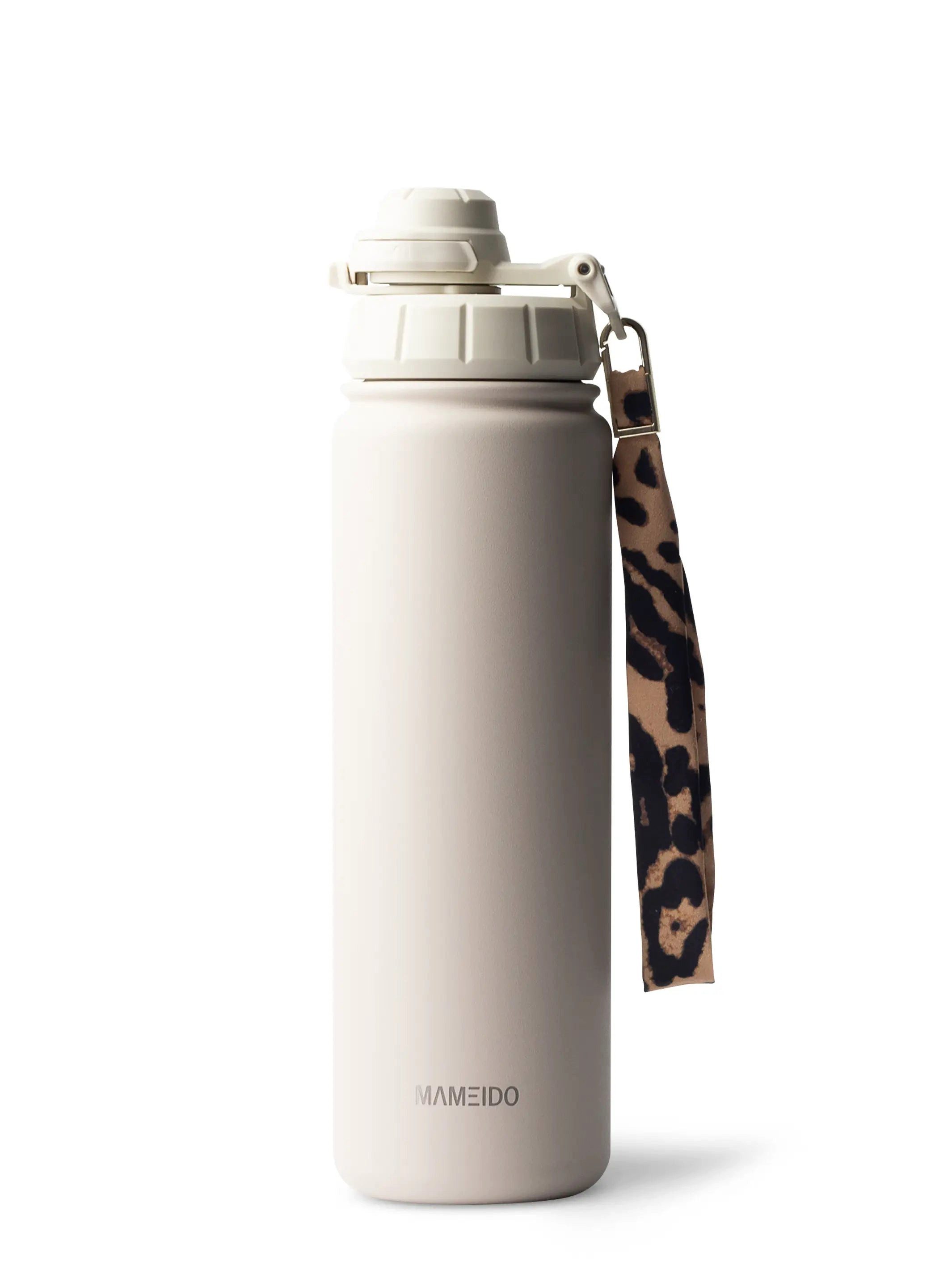 MAMEIDO Thermoflasche, mit 2-in-1 Deckel, Strohhalm und Handschlaufe in 500 ml, 700 ml & 1,2l