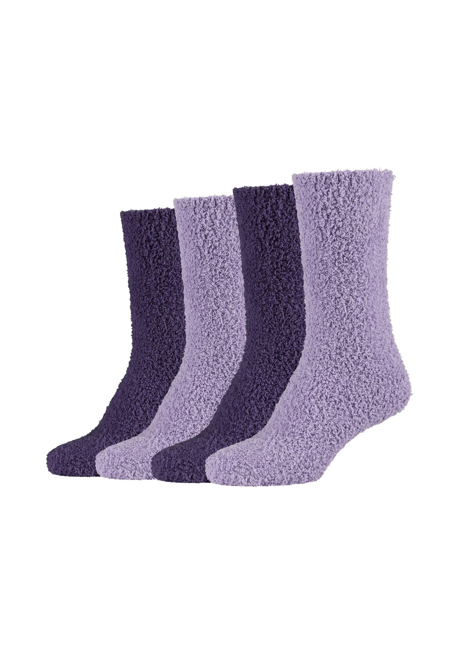 Warm Socken Damen Flauschig Cosy purple Socken mulberry Lang Kuschelsocken Camano