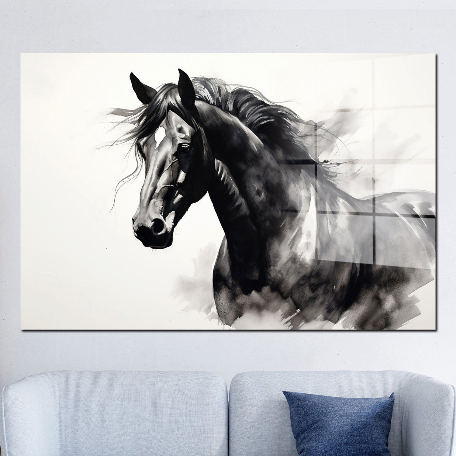 Artedinoi Acrylglasbild Pferd Acrylglasbild Wandbild Abstrakt Bunt Tier Elegant Deko XXL