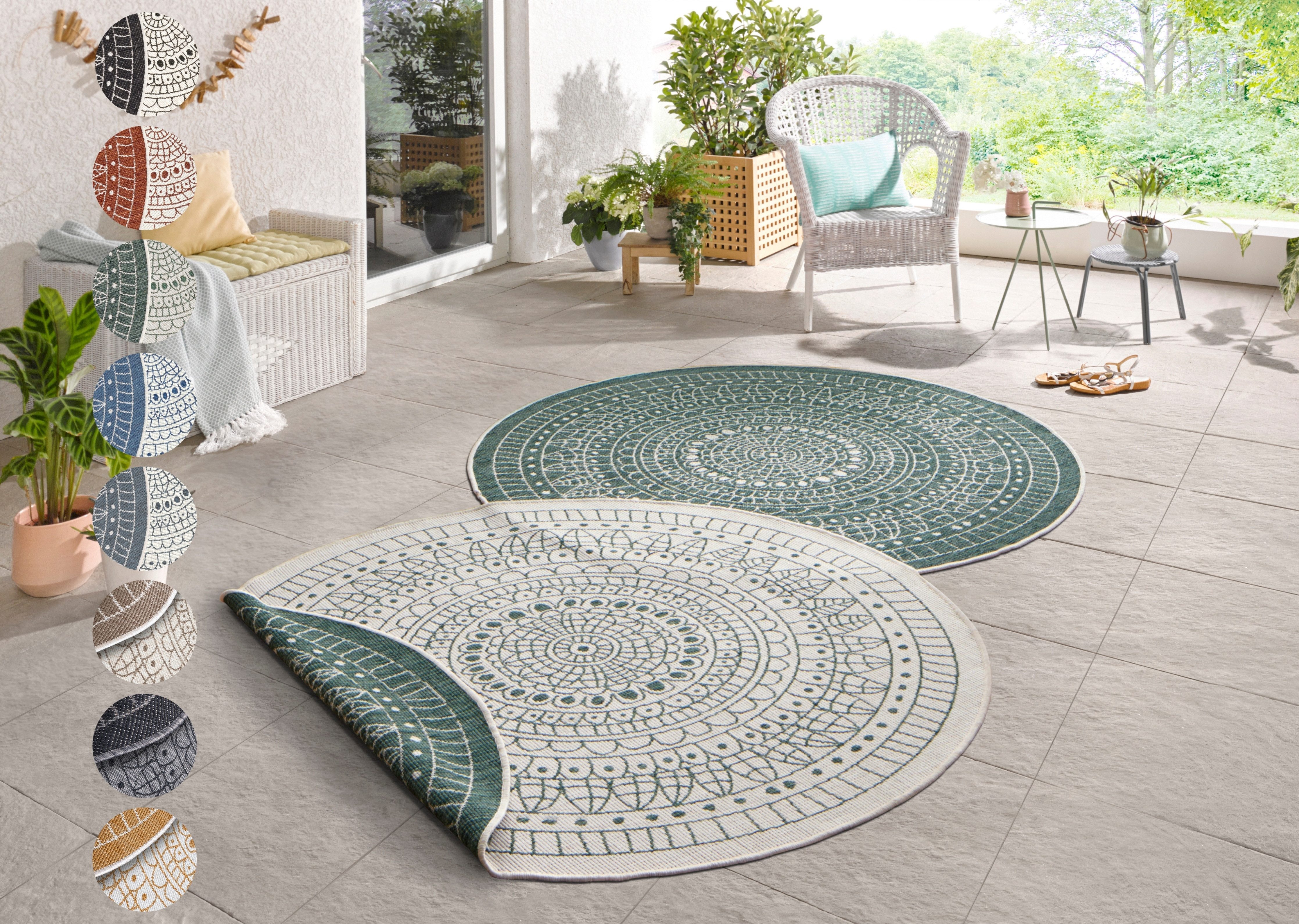 NORTHRUGS Teppich Porto Wendeteppich, rund, Höhe: günstig online kaufen
