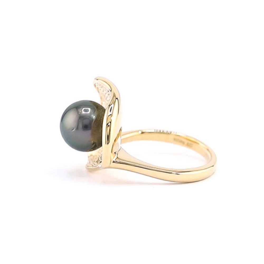 Cavill Perlenring Cavill Sterling Silberring mit 8 mm Tahiti-Perle, vergoldet, Damen (1-tlg)