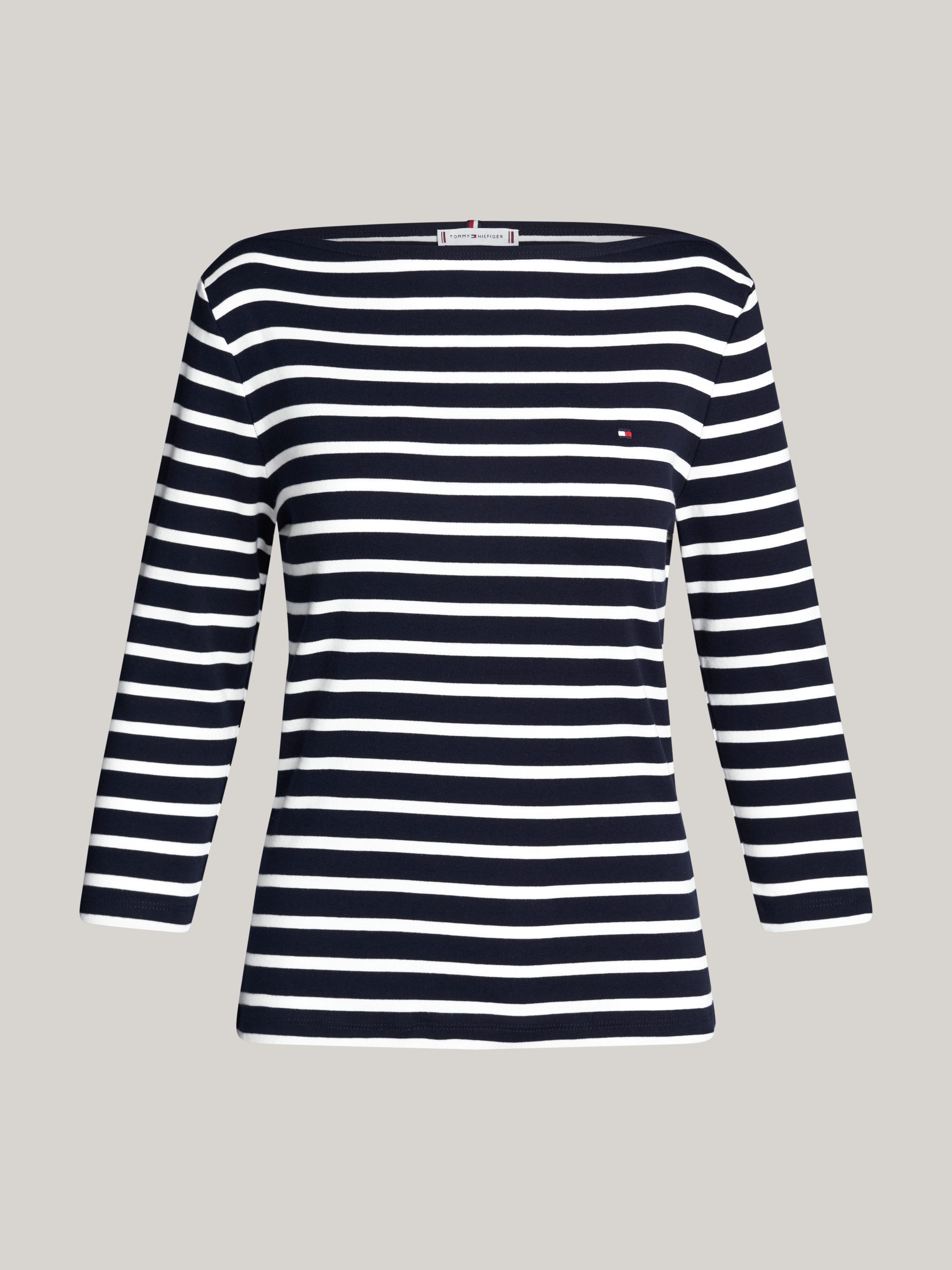 Tommy Hilfiger 3/4-Arm-Shirt NEW CODY BOAT-NECK Baumwolle, U-Boot-Ausschnitt, Slim Fit