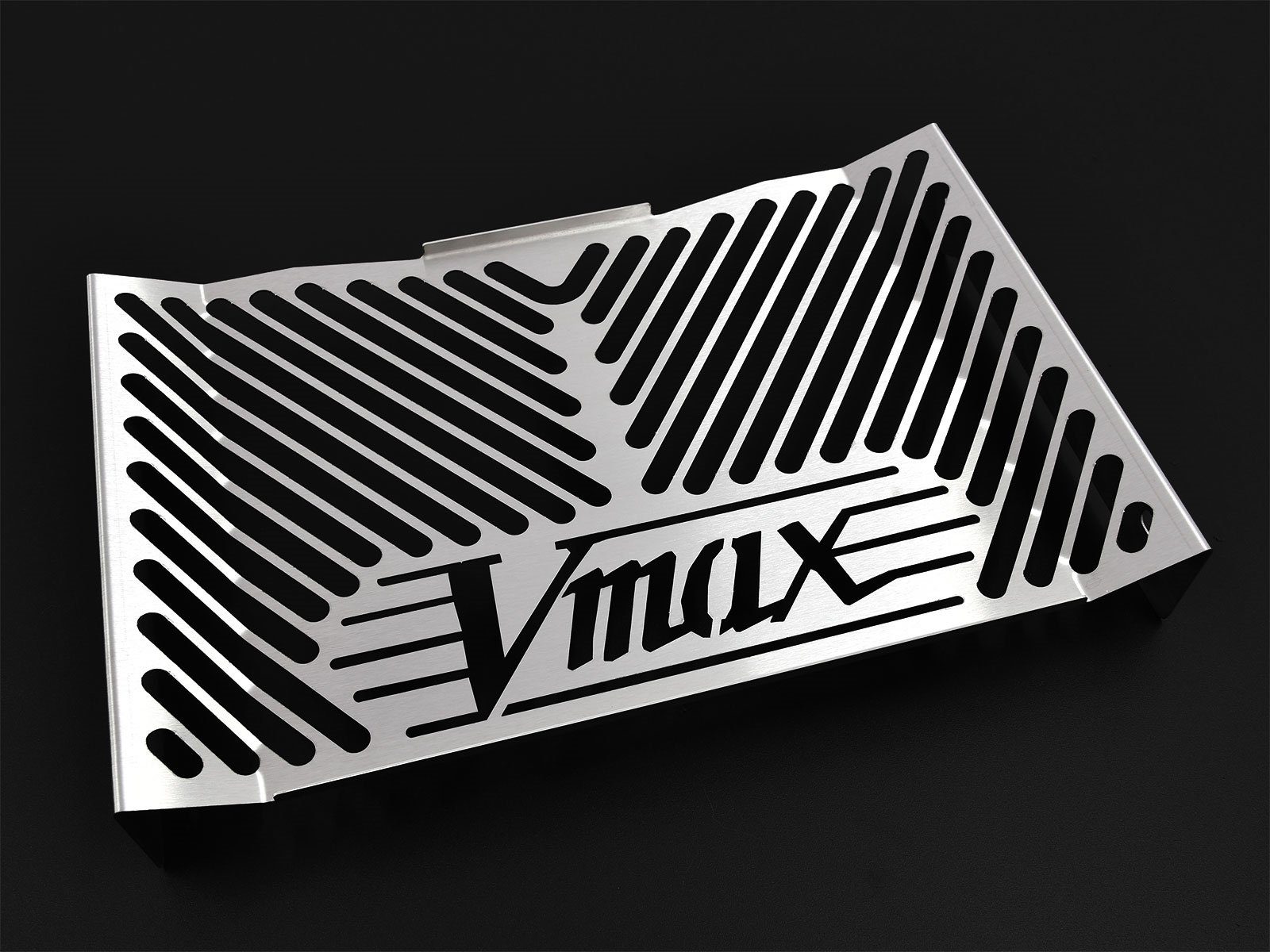 ZIEGER Motorrad-Additiv Kühlerabdeckung für Yamaha VMAX Logo silber, Motorradkühlerabdeckung