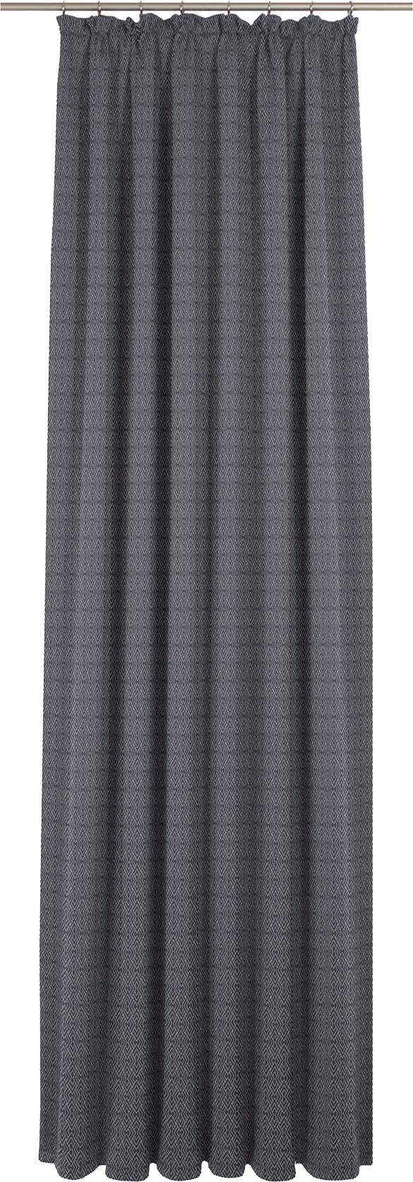 Adam, dunkelblau St), (1 Ventus, blickdicht, Vorhang Kräuselband Graphic Jacquard