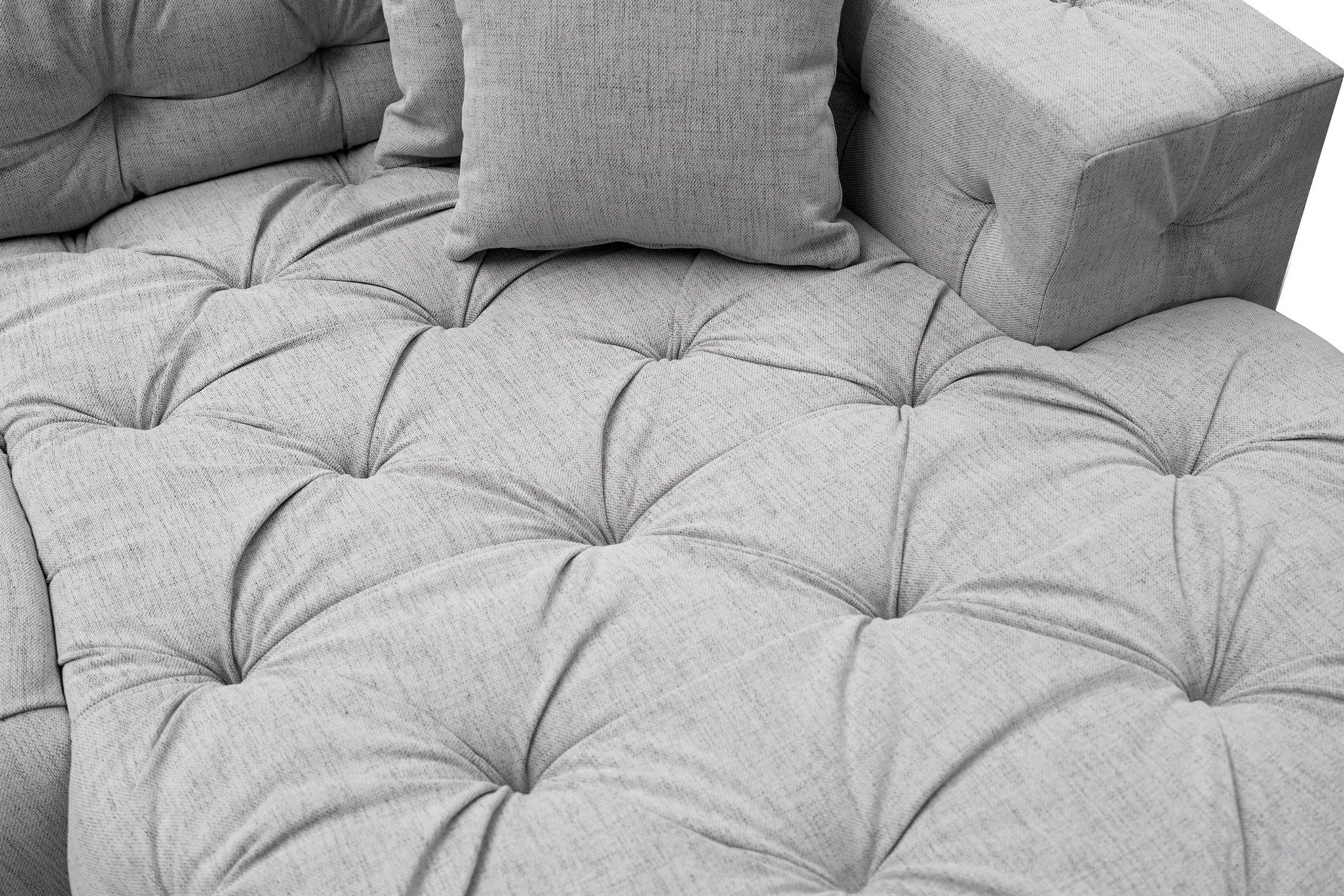Fun Möbel Wohnlandschaft Sofa in U-Form CHANTAL in Stoff Moly, inkl. 2 Zierkissen
