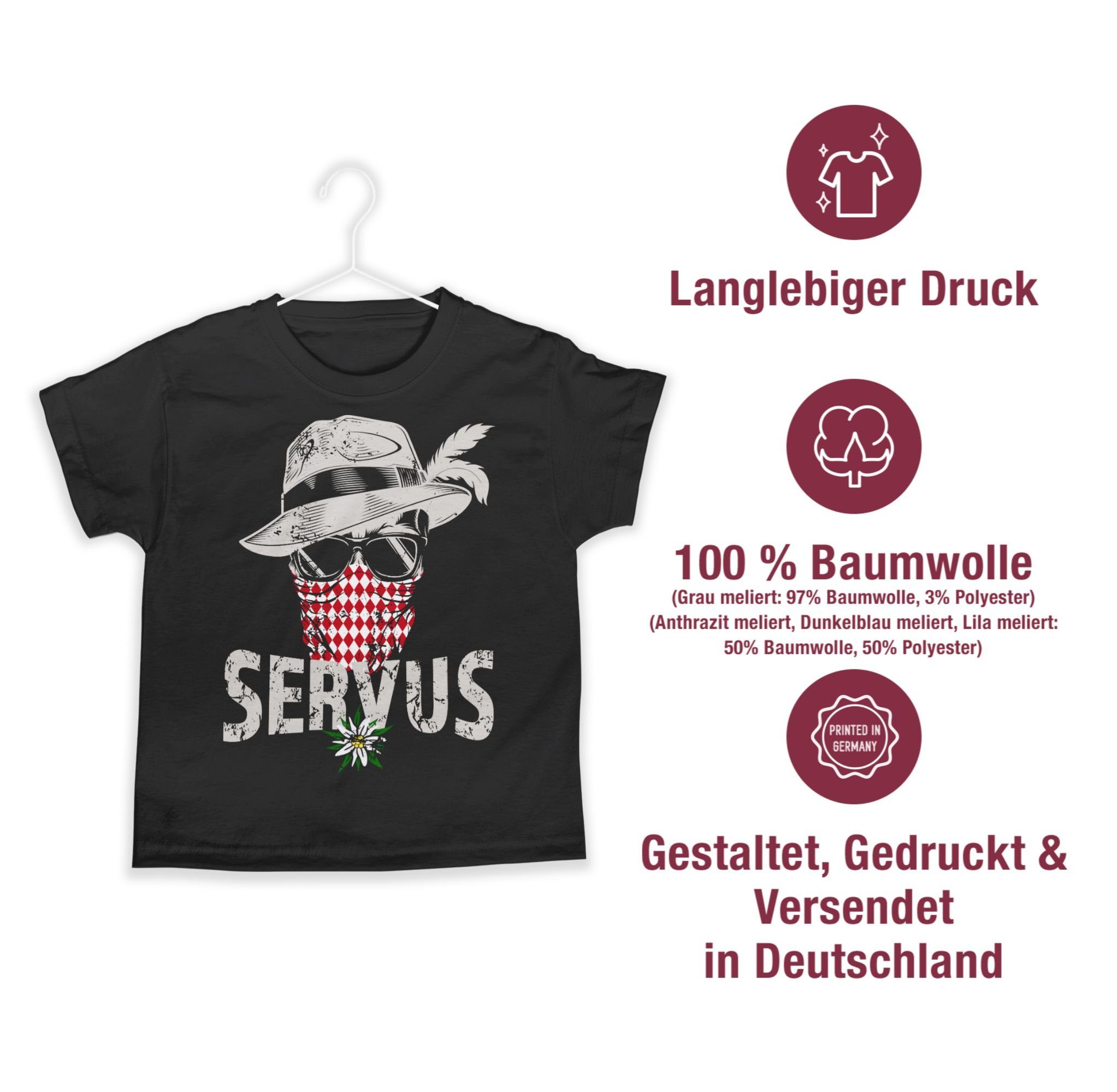 Shirtracer T-Shirt Lausbua Totenkopf Bayrisch Lausbub Tracht (1-tlg) Mode für Oktoberfest Kinder Outfit
