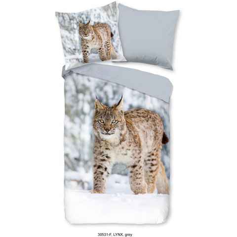 Wendebettwäsche Winter Lynx, good morning, Biber, Flanell, 2 teilig, 100% Baumwolle/ Flanell (Biber)