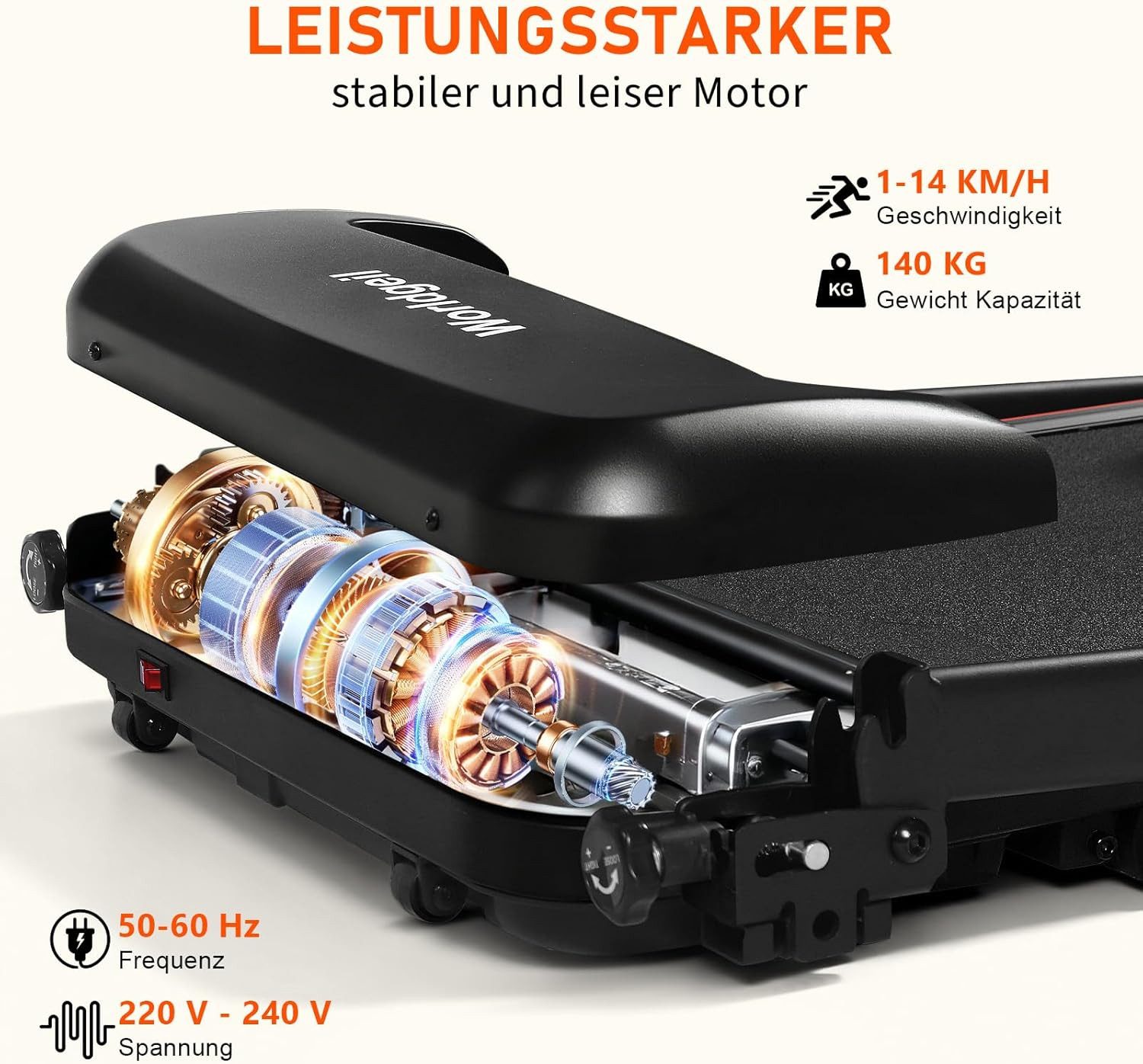 ZMH Laufband für Zuhause 14 km/h - Laufband Schreibtisch Klappbar mit Steigung 7%, LCD-Display, 2.0HP Walking Jogging Pad, Fernbedienung