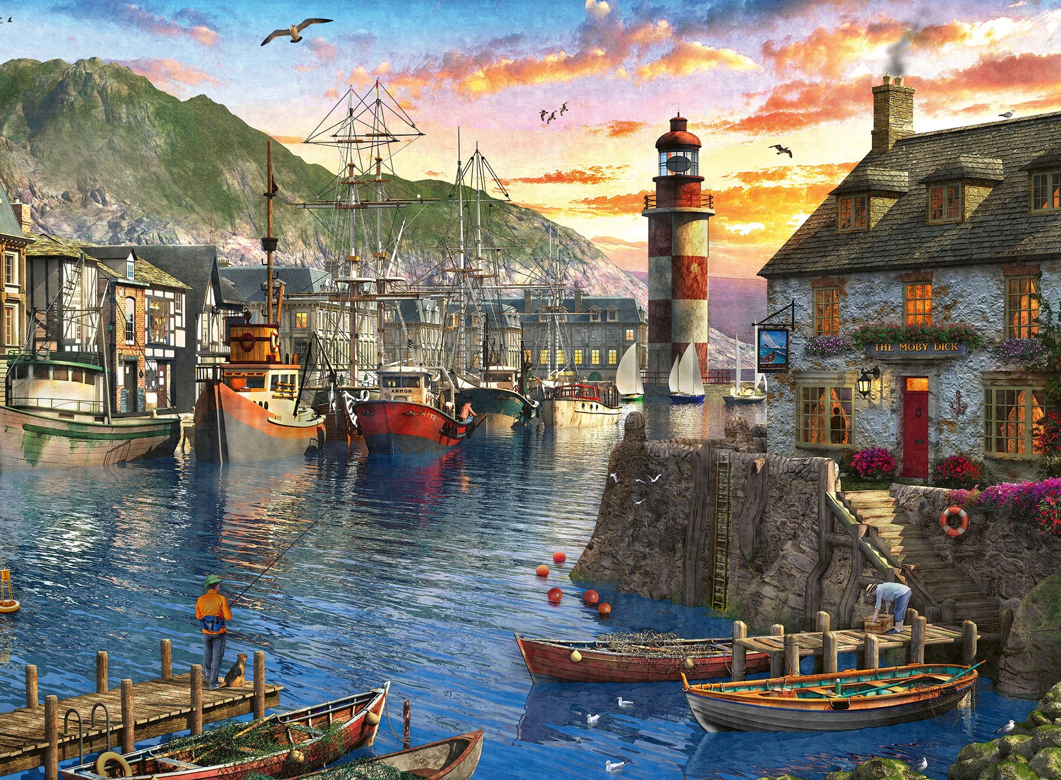 Ravensburger Puzzle Morgens am Hafen, 500 günstig online kaufen