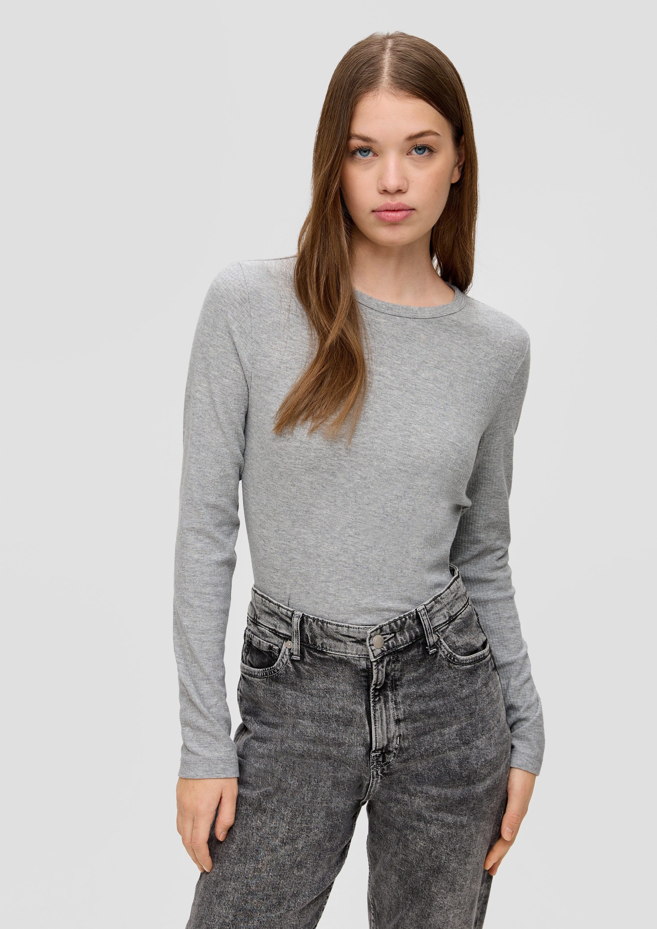 QS Langarmshirt T-Shirt Geripptes Longsleeve im günstig online kaufen