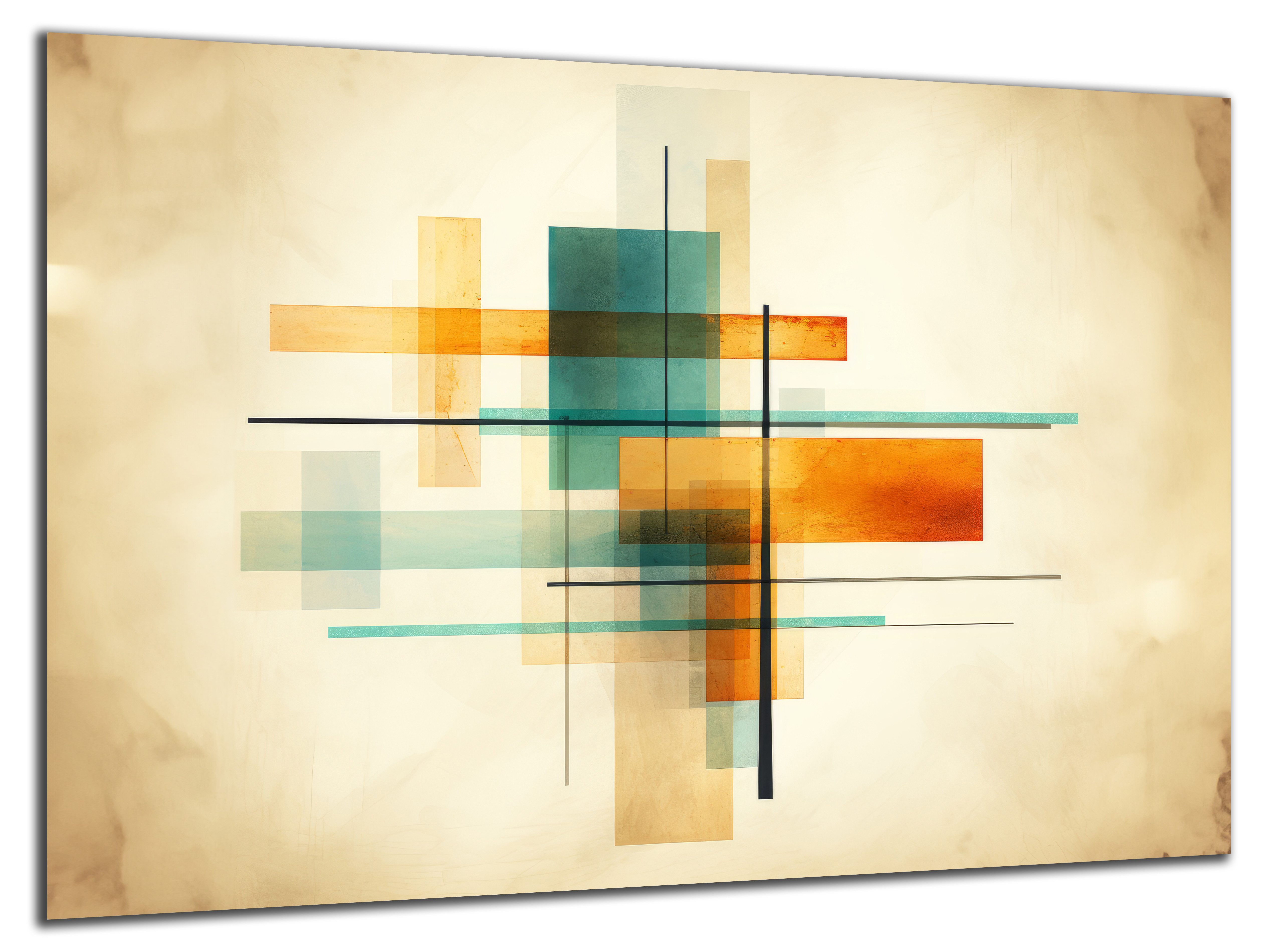 DARO Design Leinwandbild Modern Abstrakt Wandbilder XXL Wandbild Wand Deko Leinwand Bilder, (farbige Kreuze - Bild groß Wohnzimmer Schlafzimmer Küche Esszimmer Einteilig Querformat Fotodruck Leinwände Wanddeko Abstrakte Kunst Boho), 30x20cm