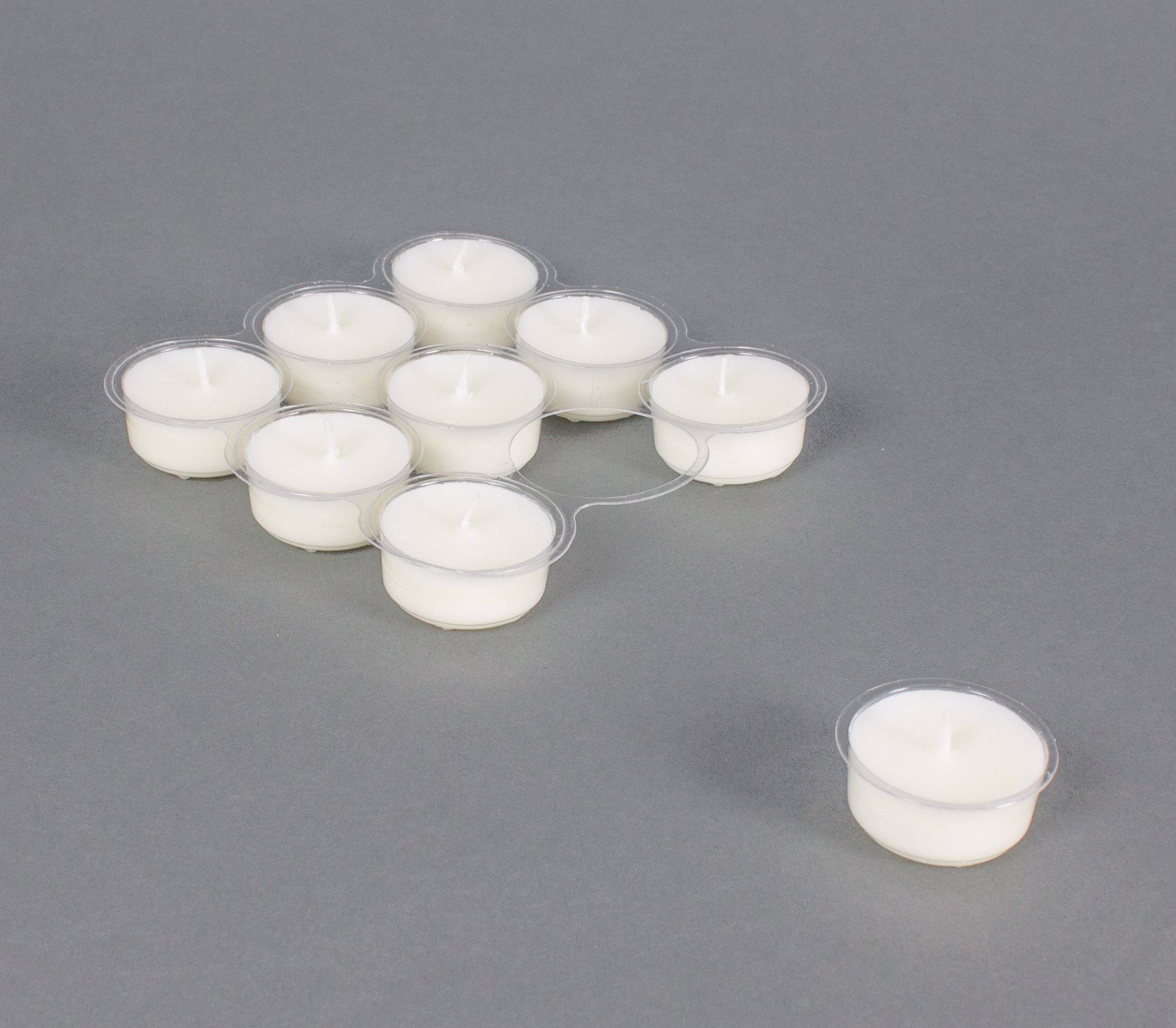 INNA-Glas Teelicht 9er Pack, ohne Aluminium, Weiss - in Deutschland hergestellt
