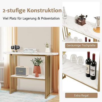 KOMFOTTEU Konsolentisch Flurtisch, mit Metallgestell, 120 x 29,5 x 92,5 cm