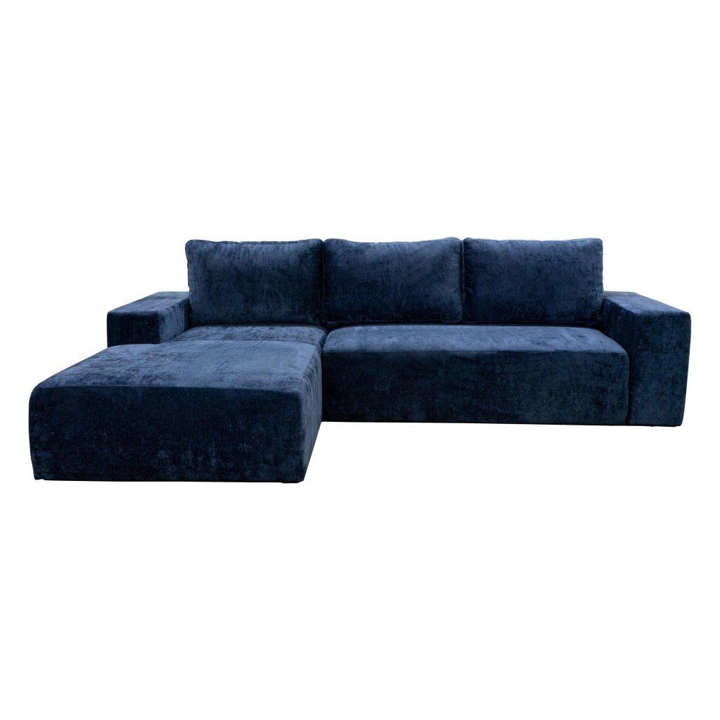 Furnix Schlafsofa MIRZAM Sofa in L-Form Polstercouch mit Schlaffunktion, DL-Ausziehautomatik, mit Bettkasten, Maße: B270 x H85 x T175 cm LR79 Dunkelblau