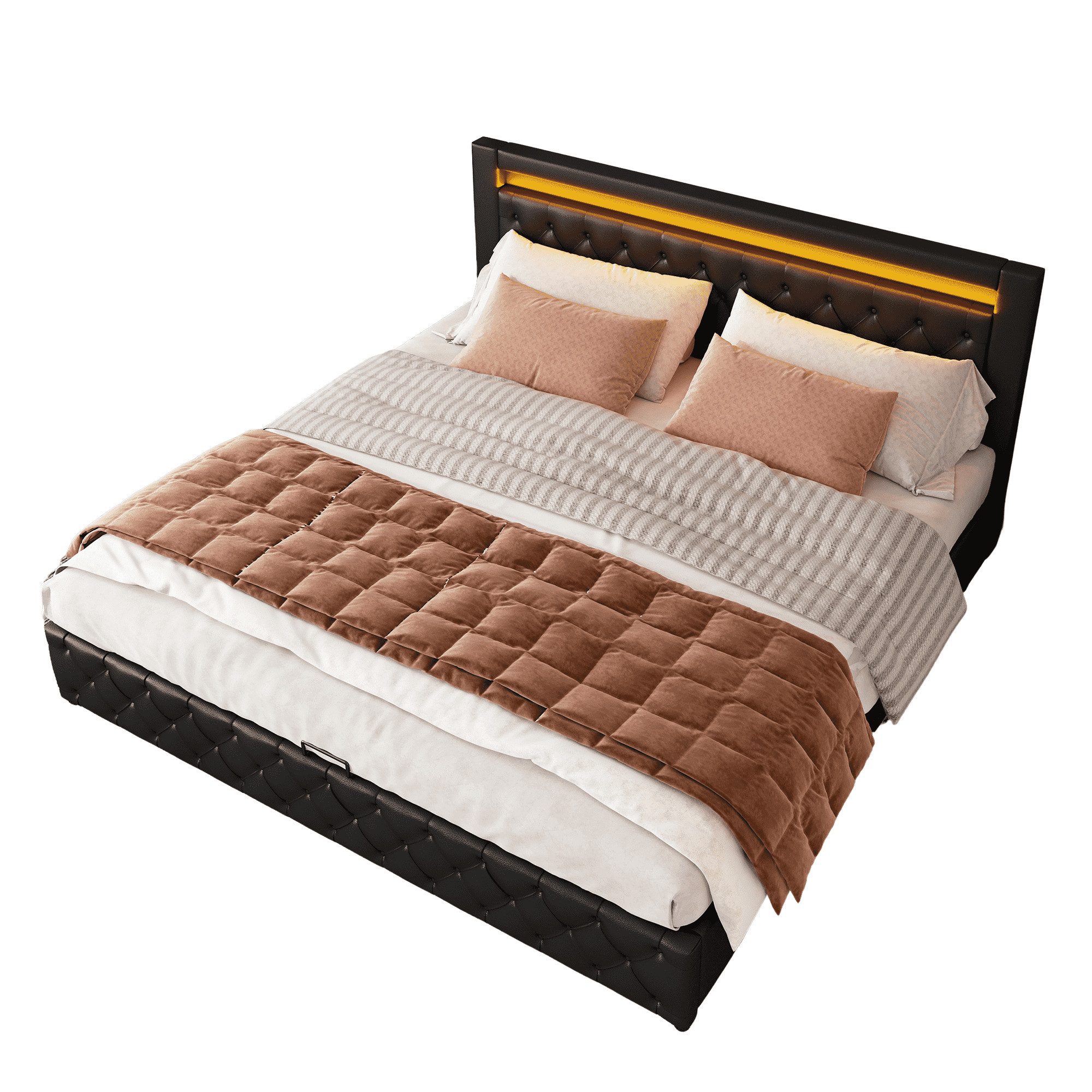 BlingBin Polsterbett Doppelbett Funktionsbett mit Lattenrost, günstig online kaufen