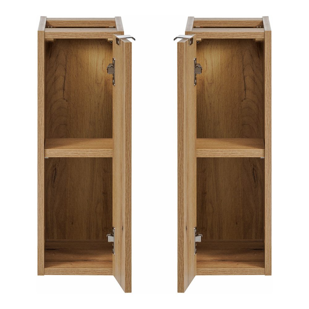Lomadox Badkommode NEWPORT-56-OAK, 20cm, in Eiche, Metallgriffe