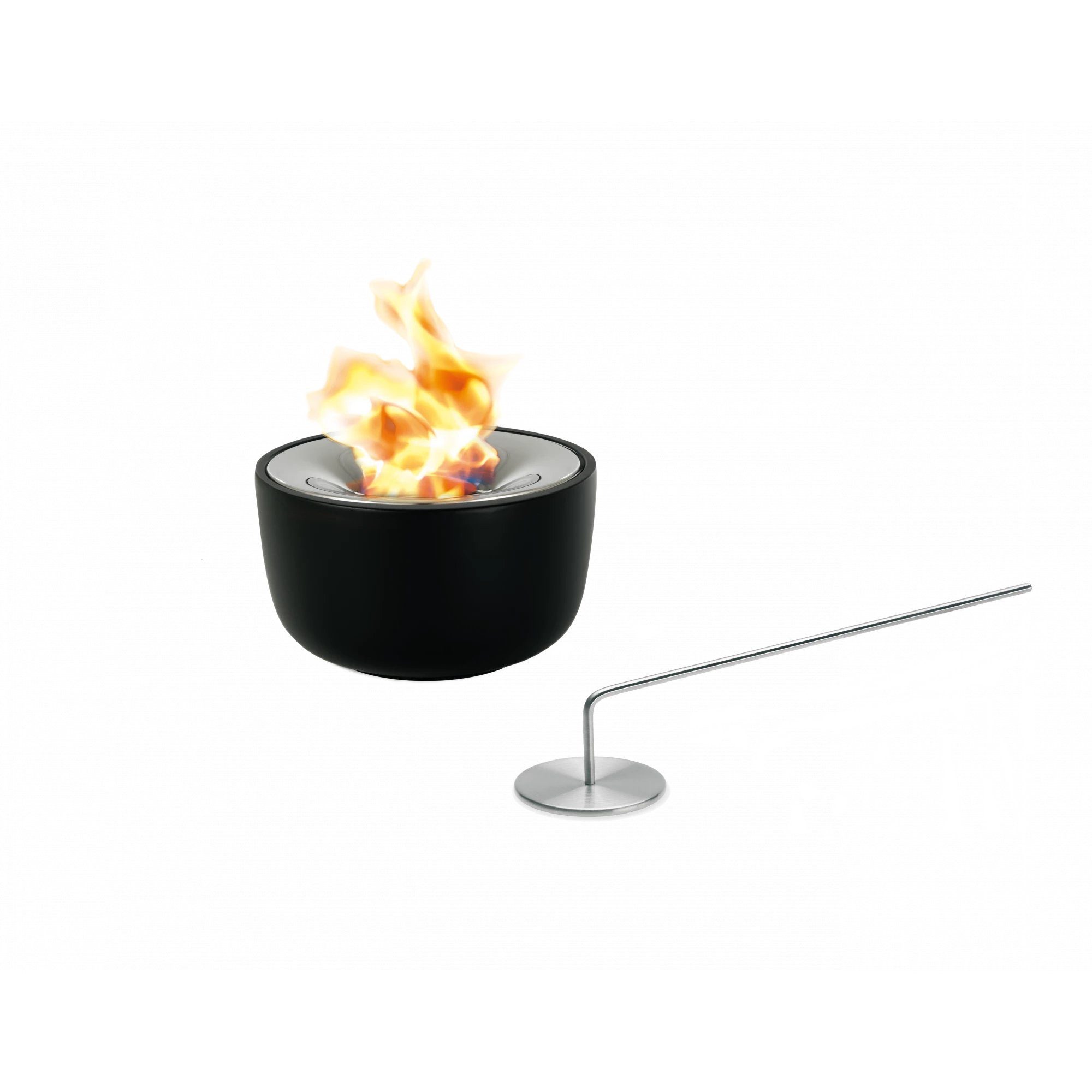 blomus Feuerstelle -FUOCO- Gelfeuerstelle aus Edelstahl: Elegantes Outdoor-Design, Polierter Edelstahl, Frostsicher, Hochwertig, Schwarz, Zeitloses Design