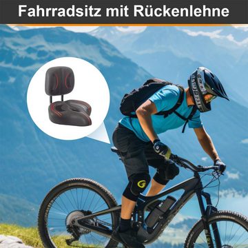 Novzep Fahrradsattel Fahrradsitzkissen mit höhenverstellbarer Rückenlehne, mit doppelt stoßdämpfendem Kugel-Memory-Schaum, wasserdichter