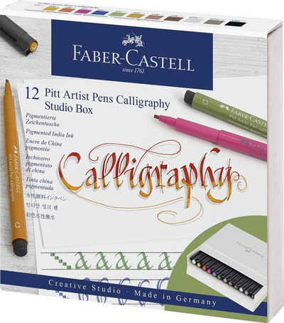 Faber-Castell Malstift Faber-Castell Tuschestift Pitt Artist Pen Calligra, (12-tlg)