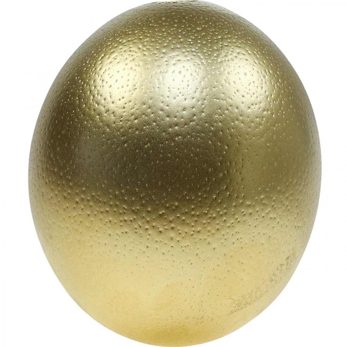 Florists Products Osterei Straußenei Deko Gold Ausgeblasen Ø12cm Osterei Tischdeko