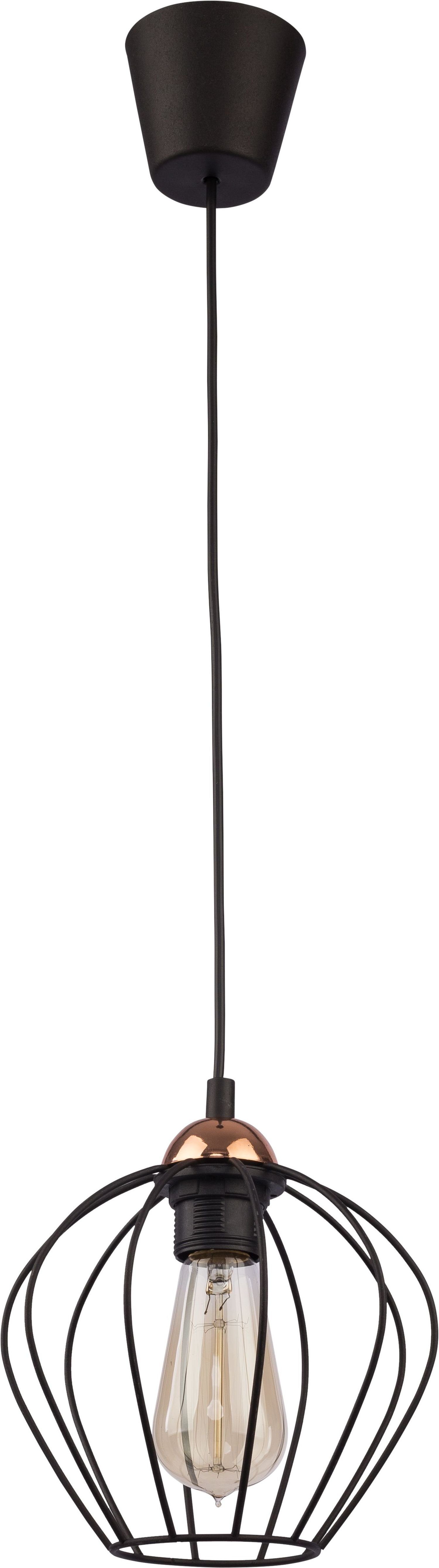 Licht-Erlebnisse Pendelleuchte GALAXY, ohne Leuchtmittel, Schwarze Pendelleuchte Drahtkäfig Frame Design Hängeleuchte Lampe