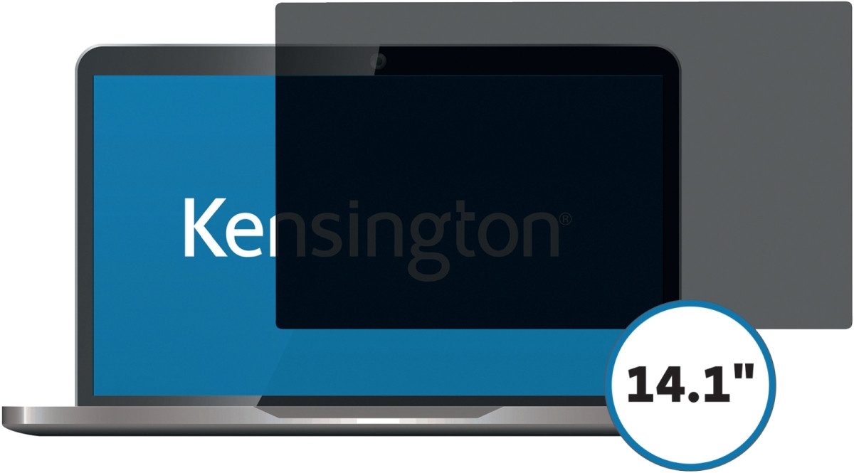 KENSINGTON Sichtschutzfolie Blickschutzfilter Standard 14,1 Zoll 16:9 2-fach abnehmbar schwarz