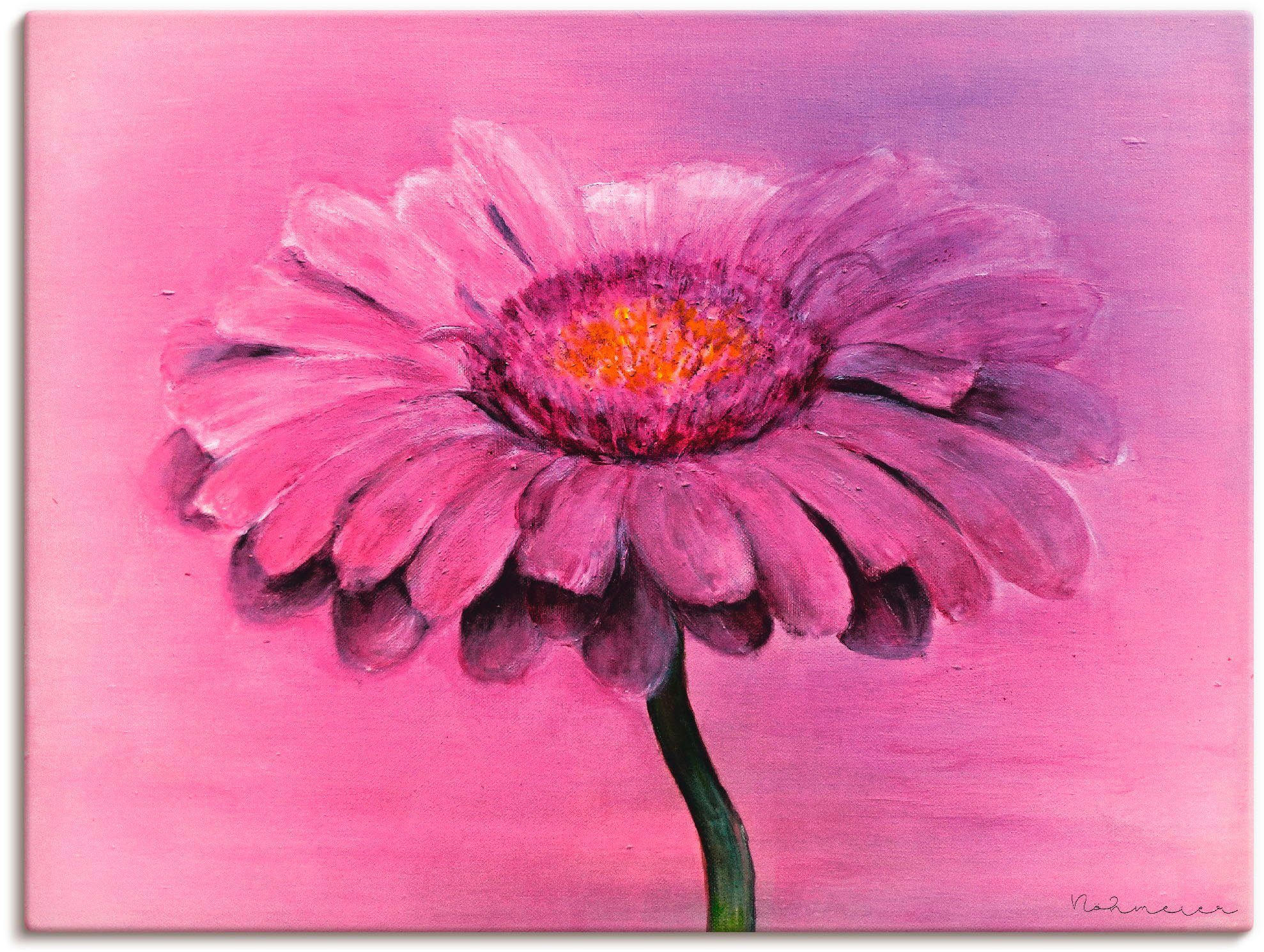 Artland Leinwandbild Gerbera, Blumen (1 St), auf Holzrahmen gespannt