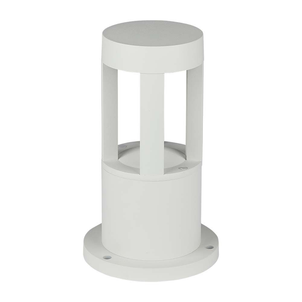 V-TAC LED Außen-Stehlampe, LED-Leuchtmittel fest verbaut, Neutralweiß, Stehlampe LED Standleuchte Außenbereich Aluminium weiß IP65 H 25 cm