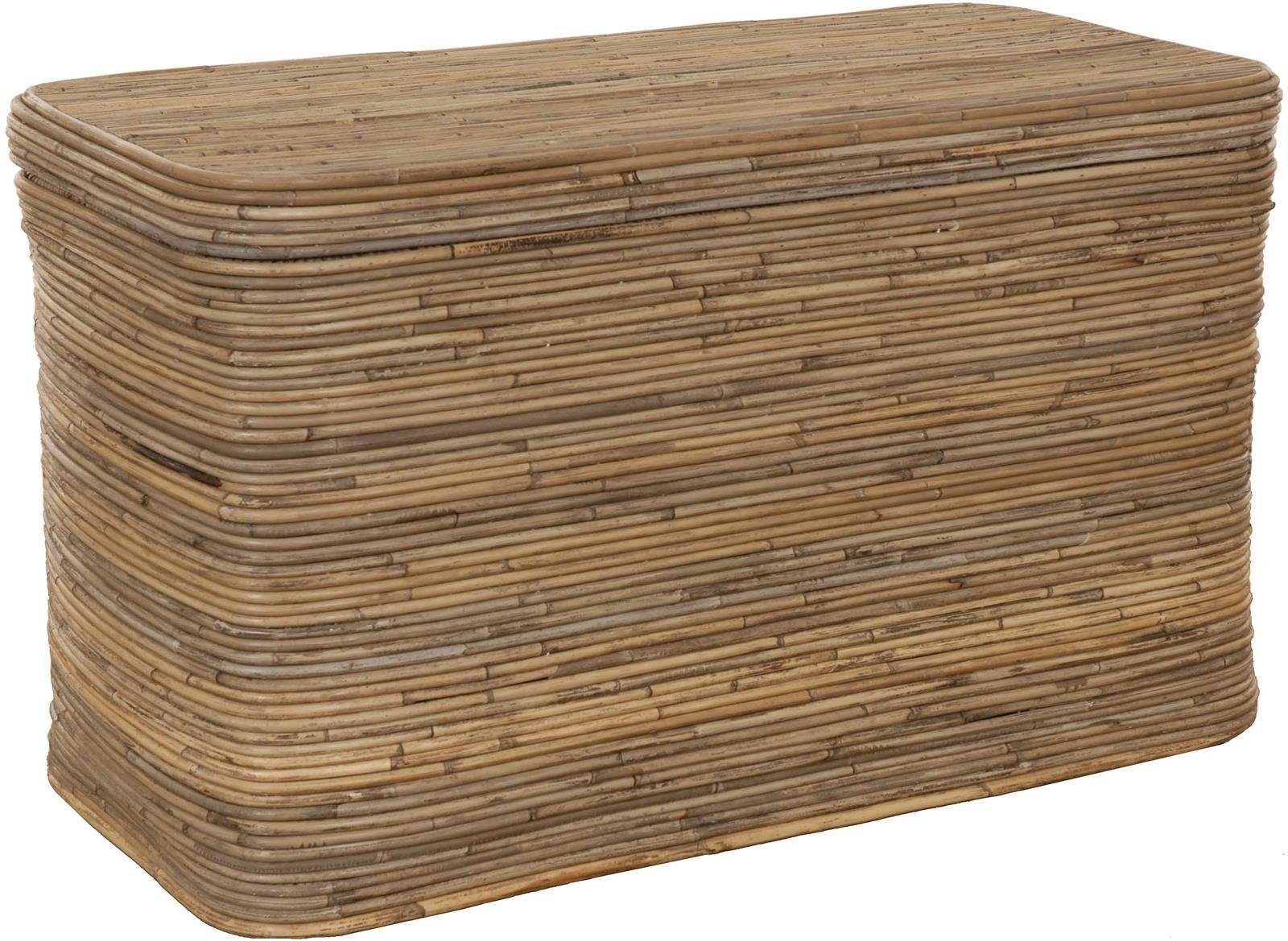 Krines Home Wäschetruhe Rattan Wäschekorb Wäschetruhe Deckel Truhe mit Inlett 80x40x47, mit Inlett