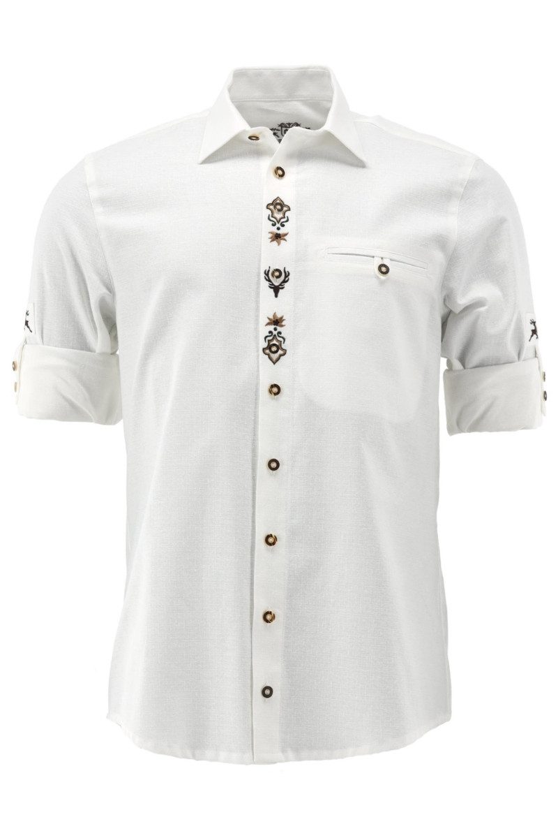 Orbis Textil GmbH & Co. KG Trachtenhemd Trachtenhemd - VICTORIO - offweiß