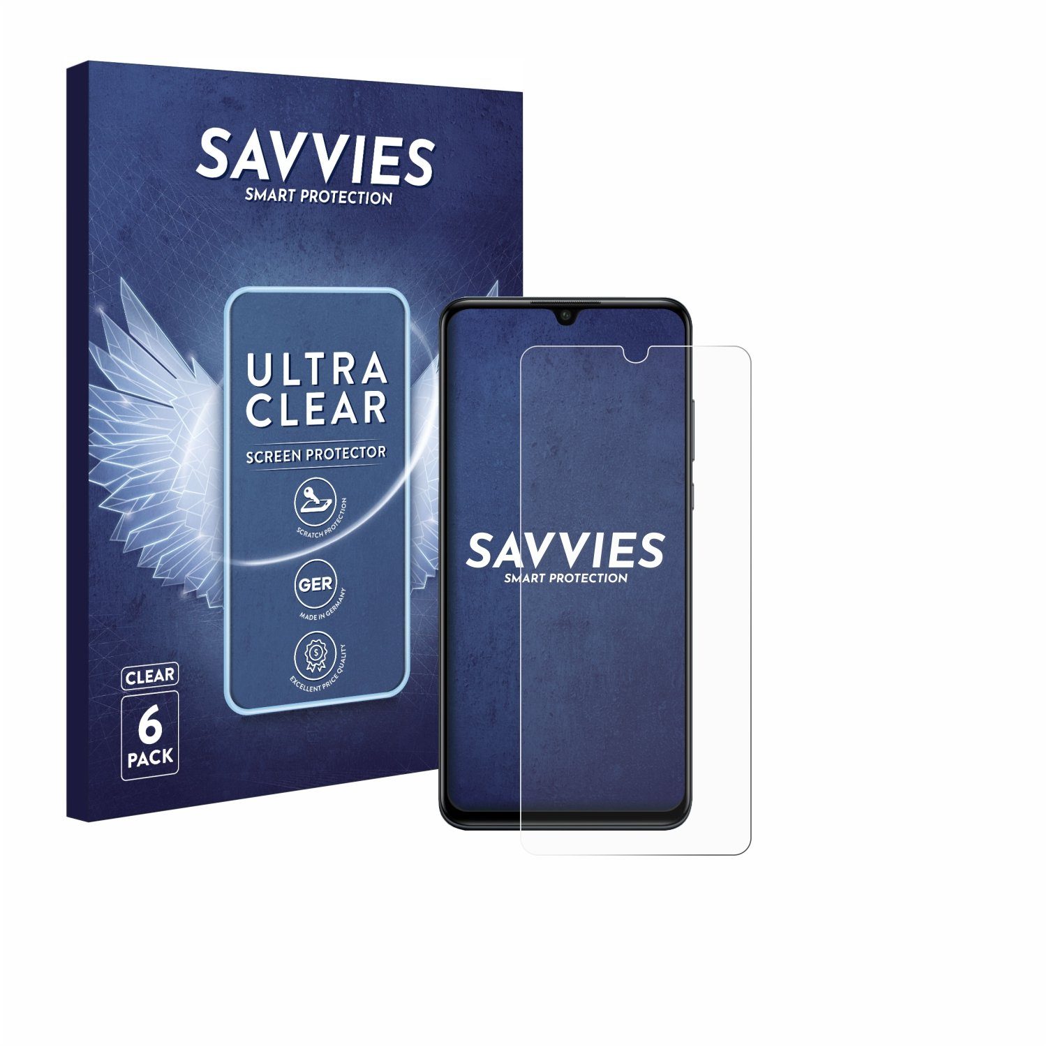 Savvies Displayschutzfolie Schutzfolie für Huawei P30 lite New Edition, 6 Stück, Displayschutz Schutz Folie Klar Transparent